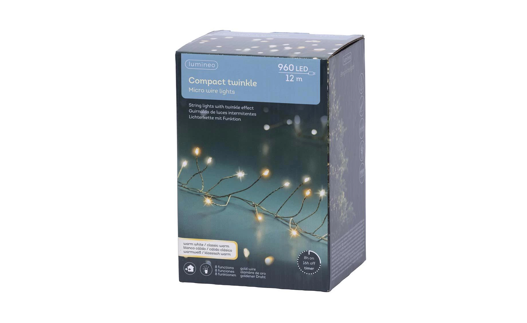 Lampice Compact 12m 960LED gold/warm white/classic warm