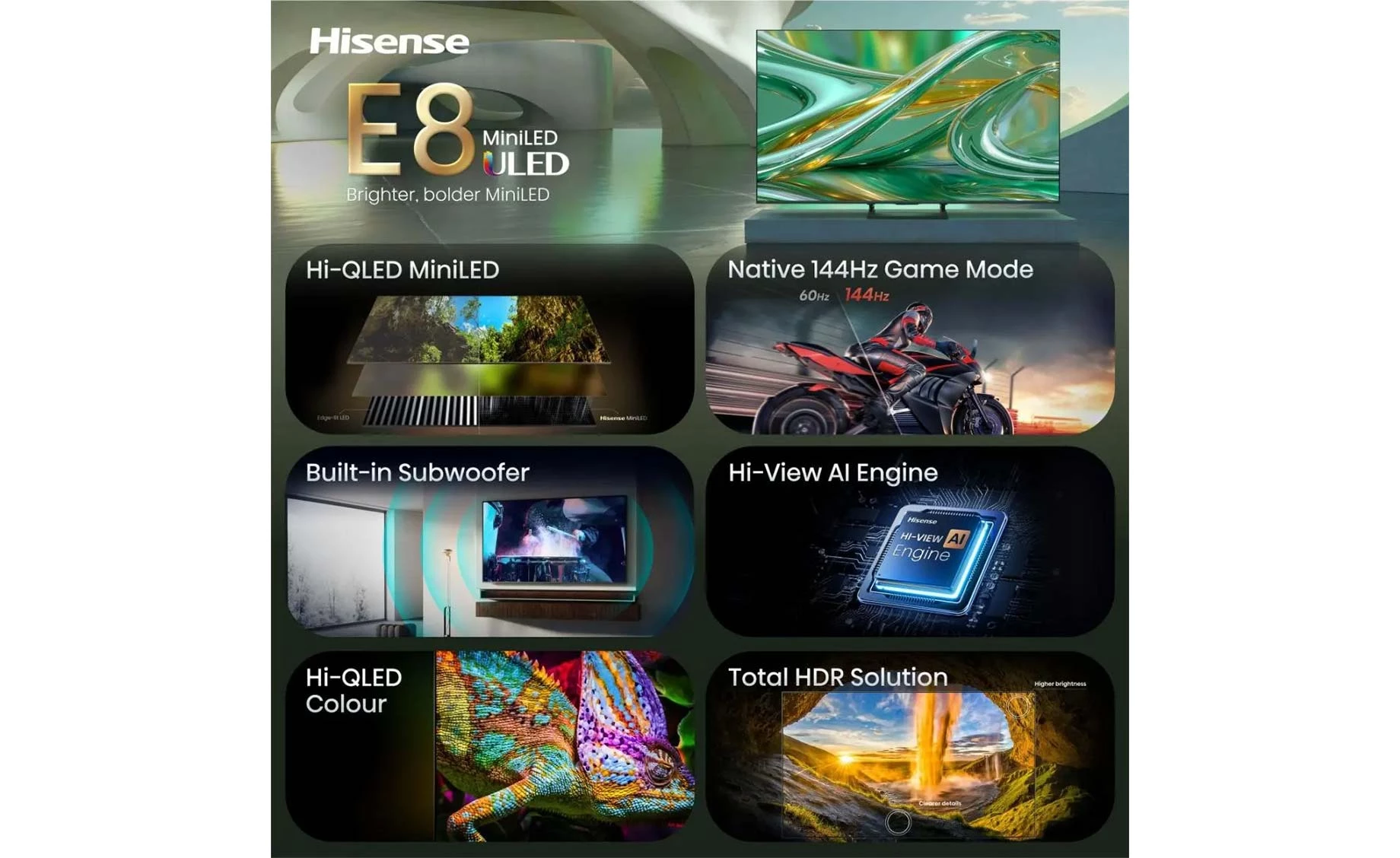 Hisense 85E8S (85"/215cm) 4K UHD Mini led VIDAA Smart TV
