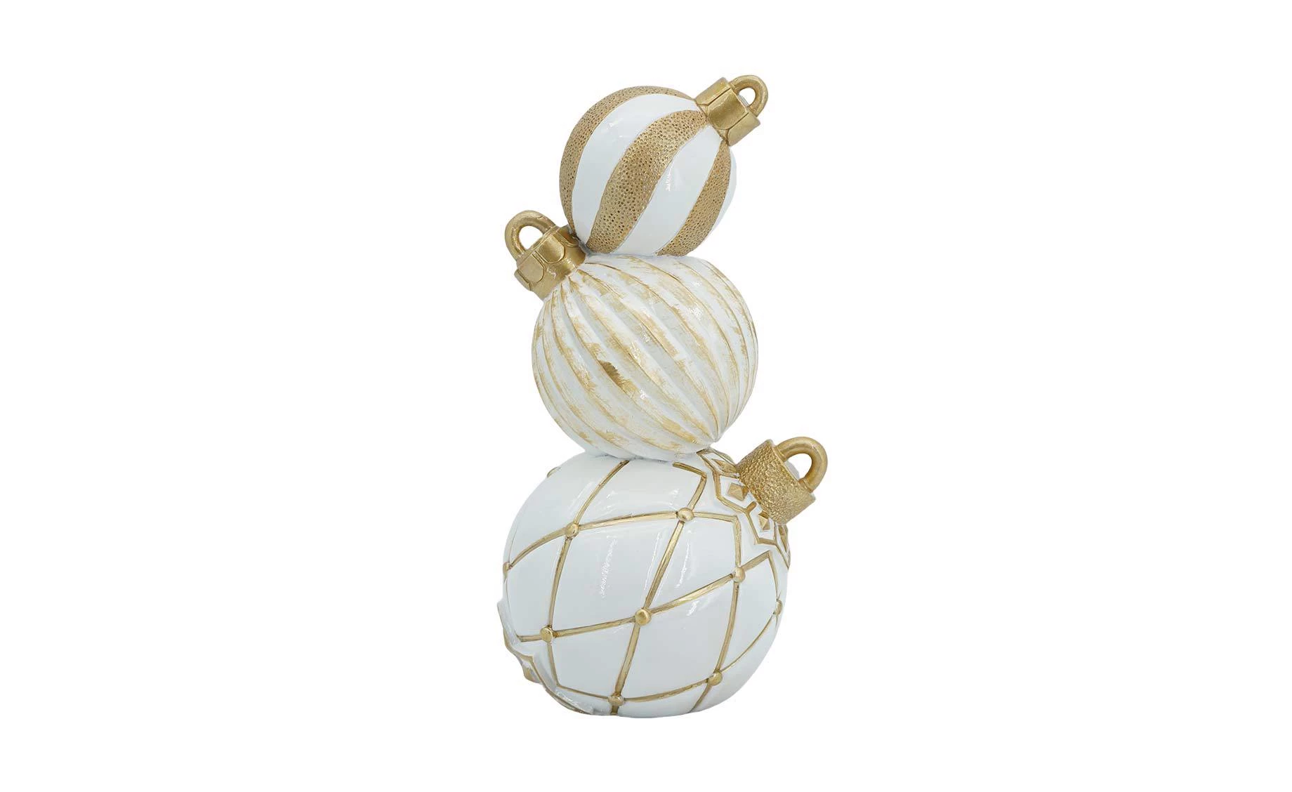 Dekoracija 3 Xmas balls 25cm white/gold