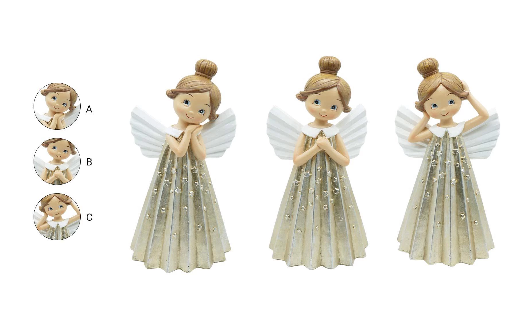 Dekoracija Gold Angel 20cm sort 3