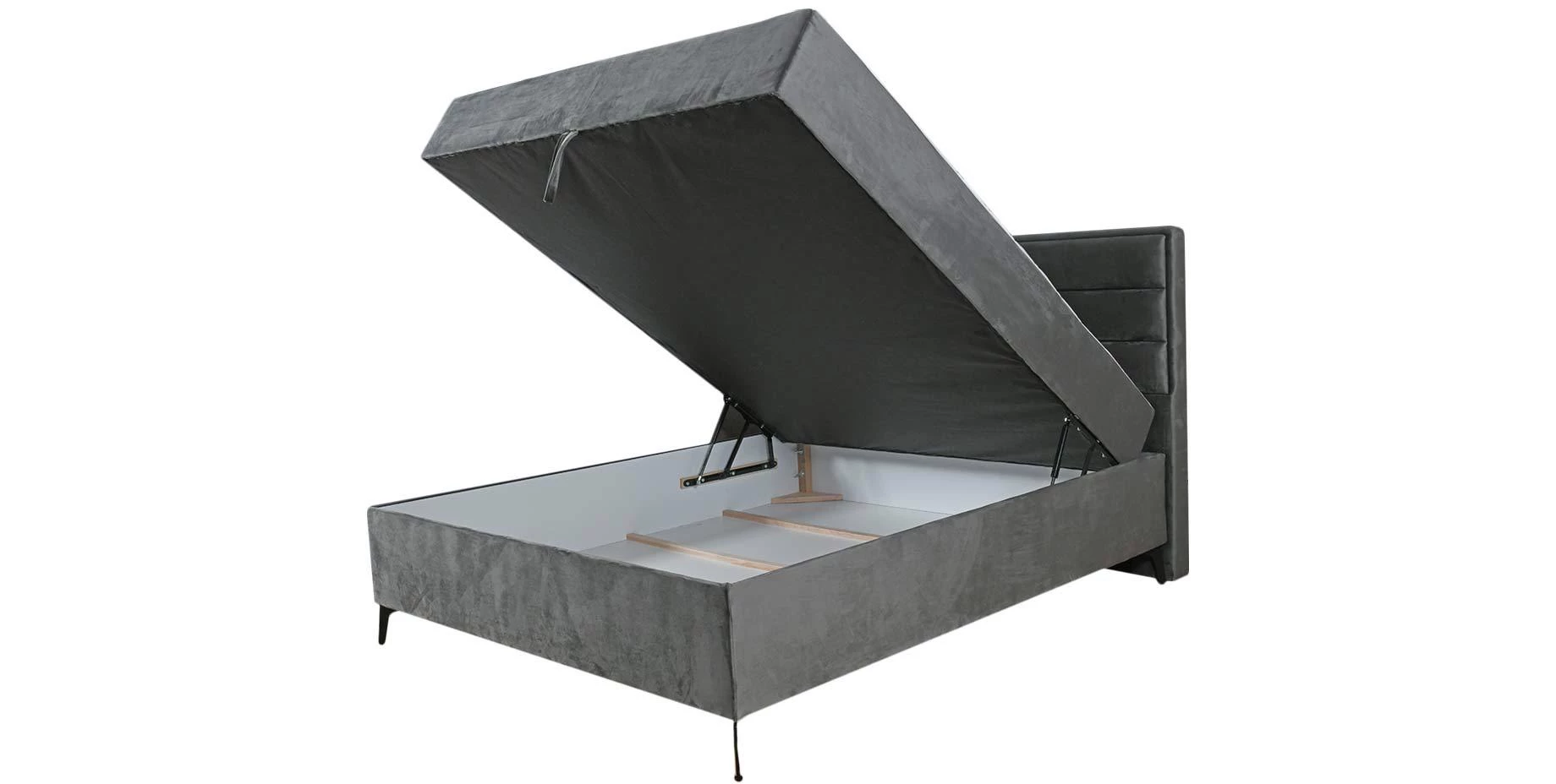 York II krevet sa prostorom za odlaganje 172x221x120 cm sivi