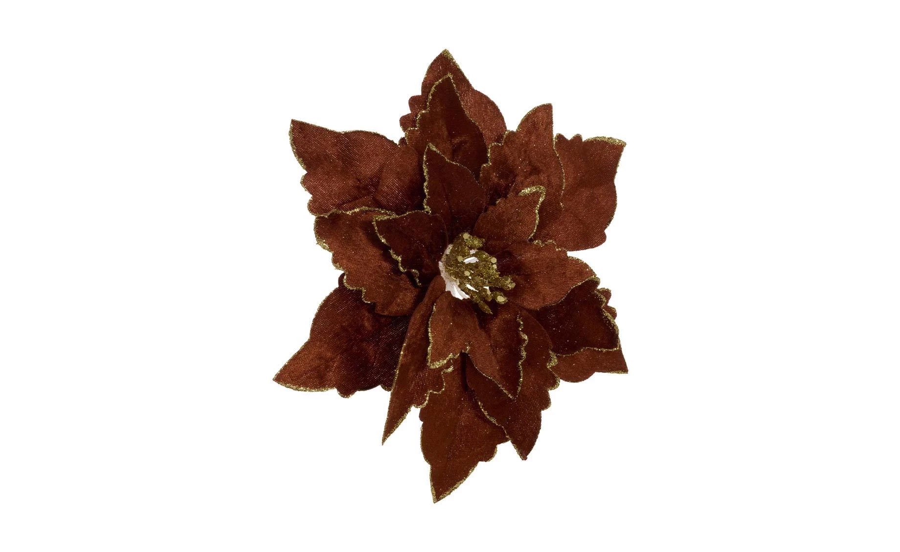 Dekorativni cvet Poinsettia velvet copper