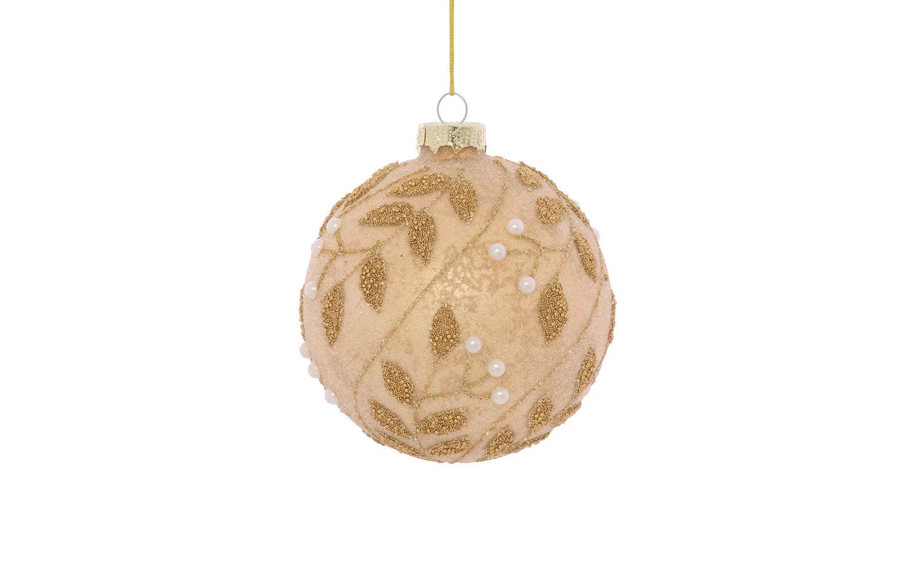 Staklena kugla Mercury branch 8 cm beige