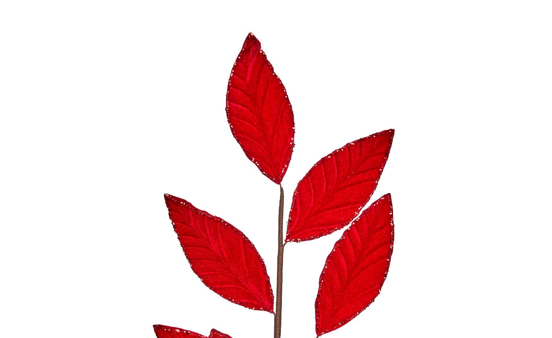 Dekorativna grana Chic leaf 62 cm red