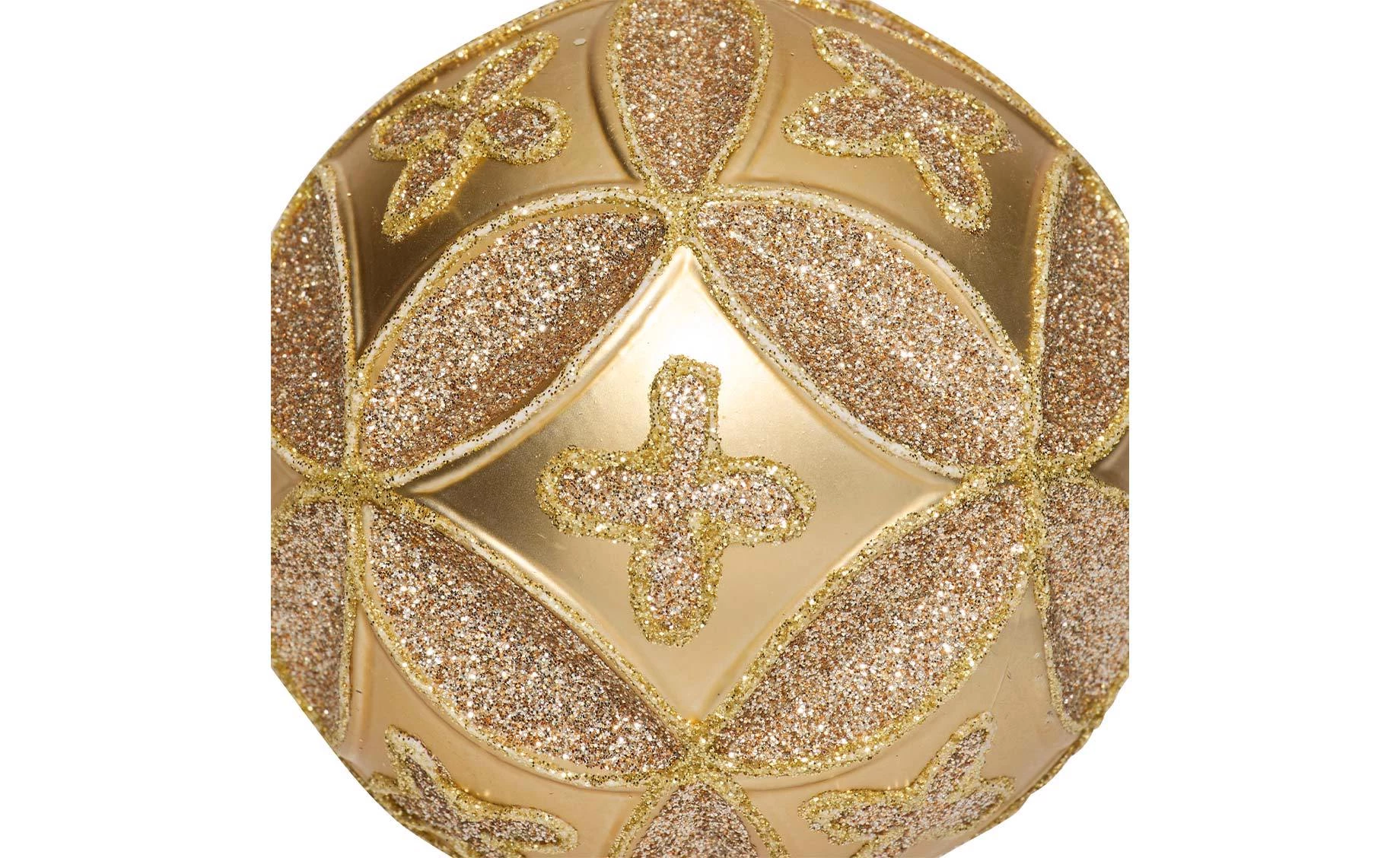 Plastična kugla Relief glitter 8 cm gold