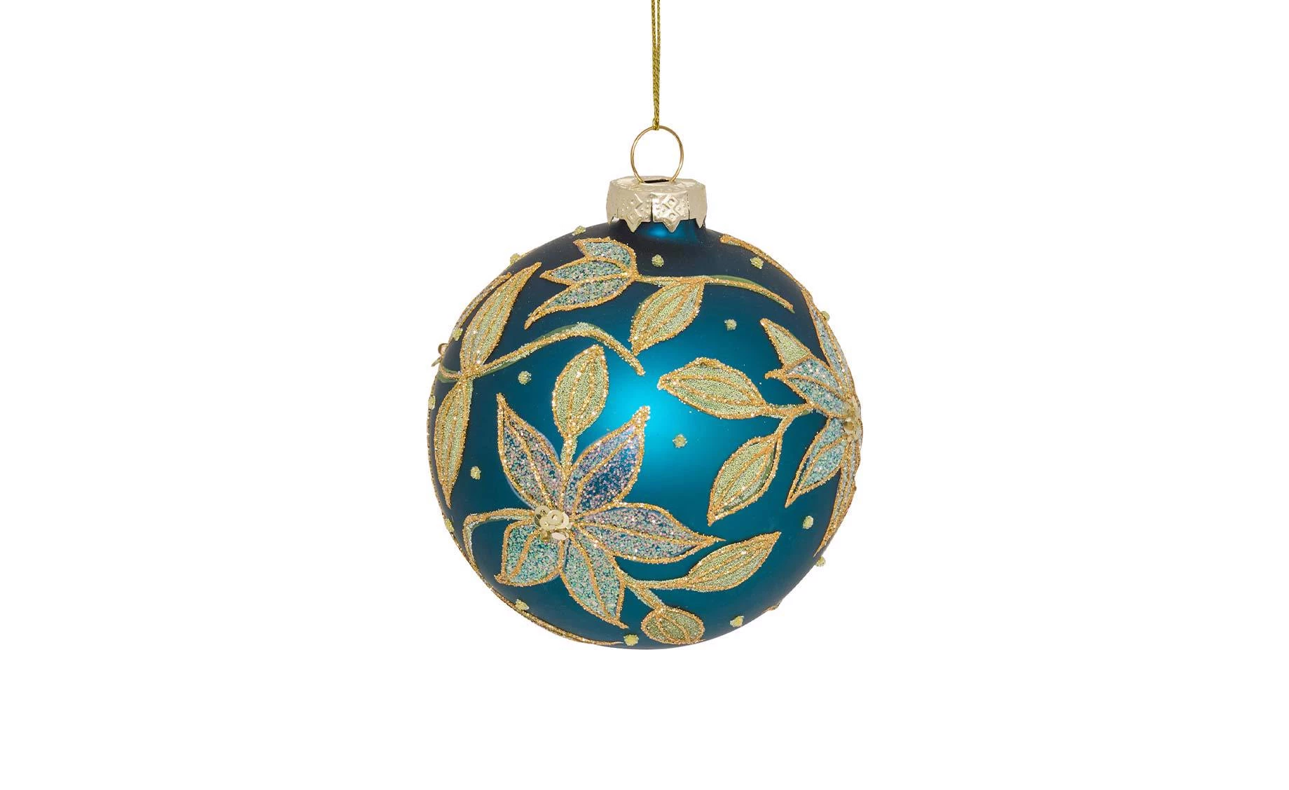 Staklena kugla Flower 8 cm blue