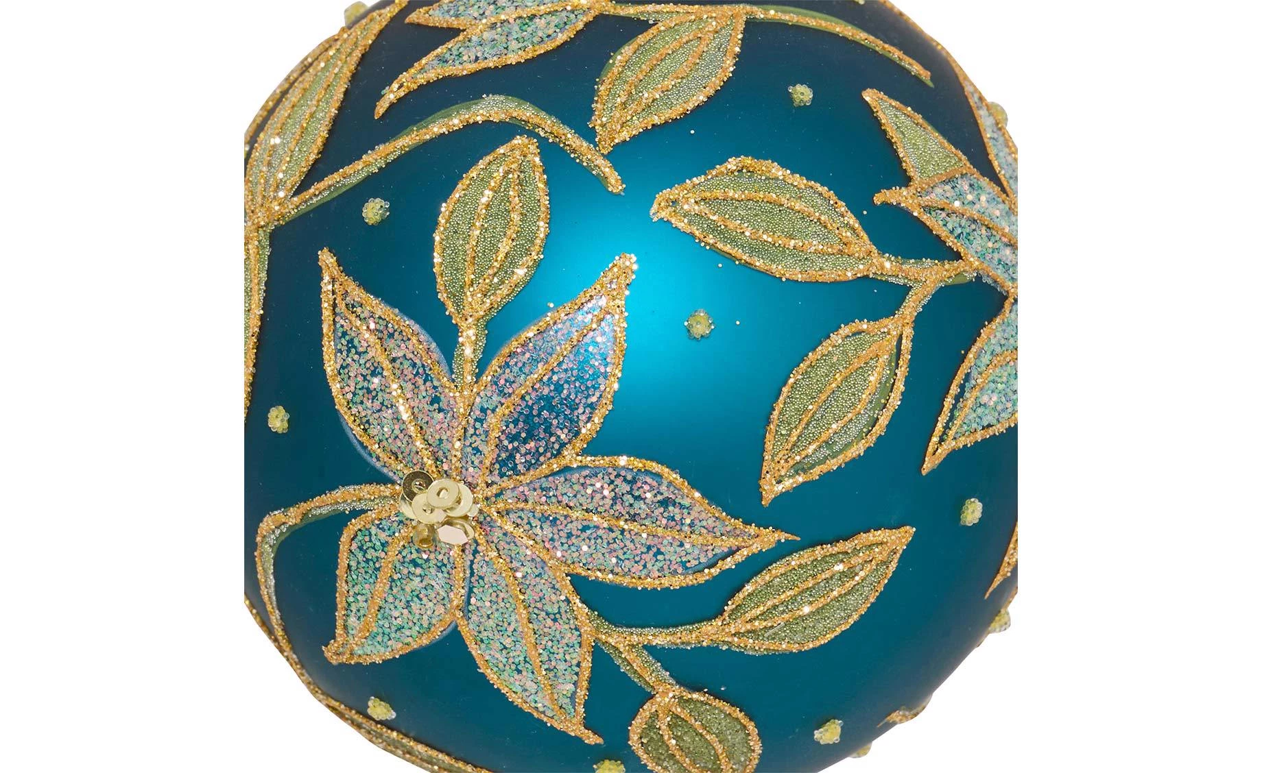 Staklena kugla Flower 8 cm blue