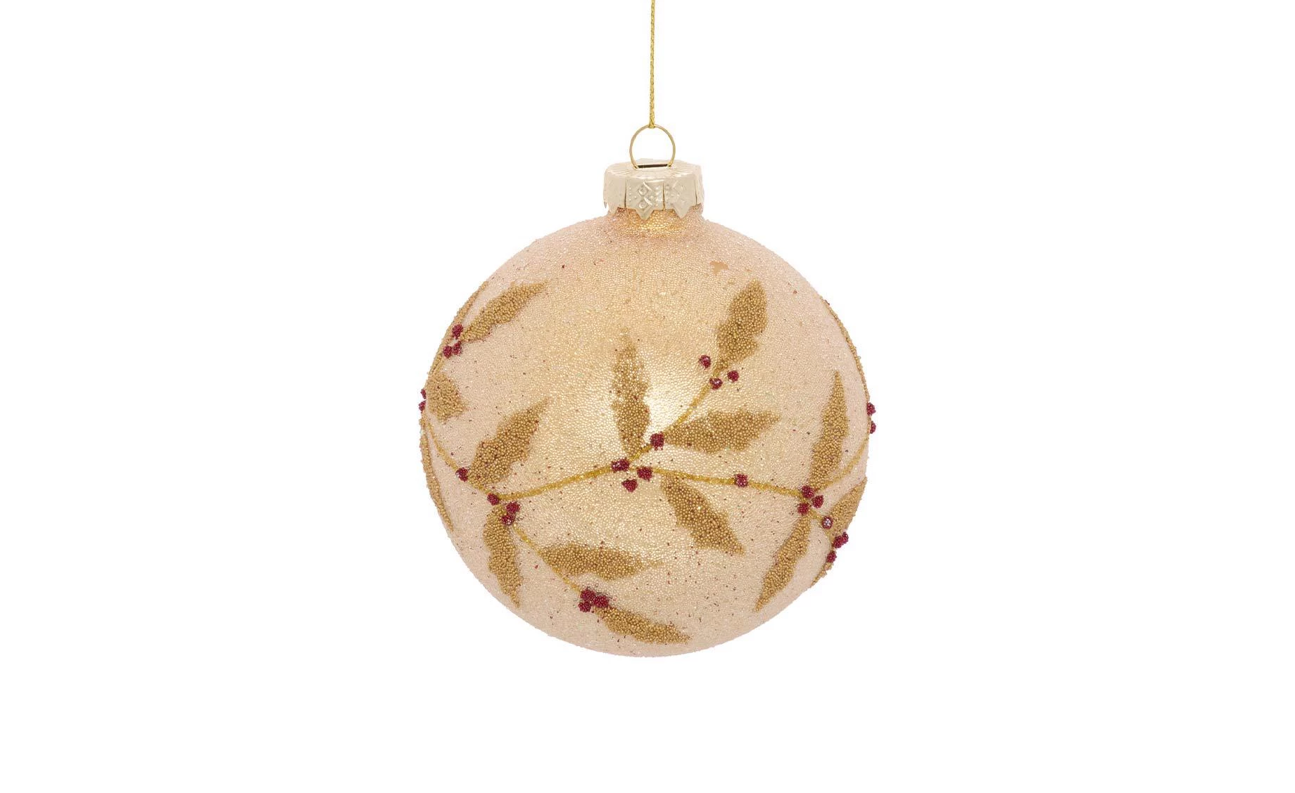 Staklena kugla Holly berries 8 cm gold