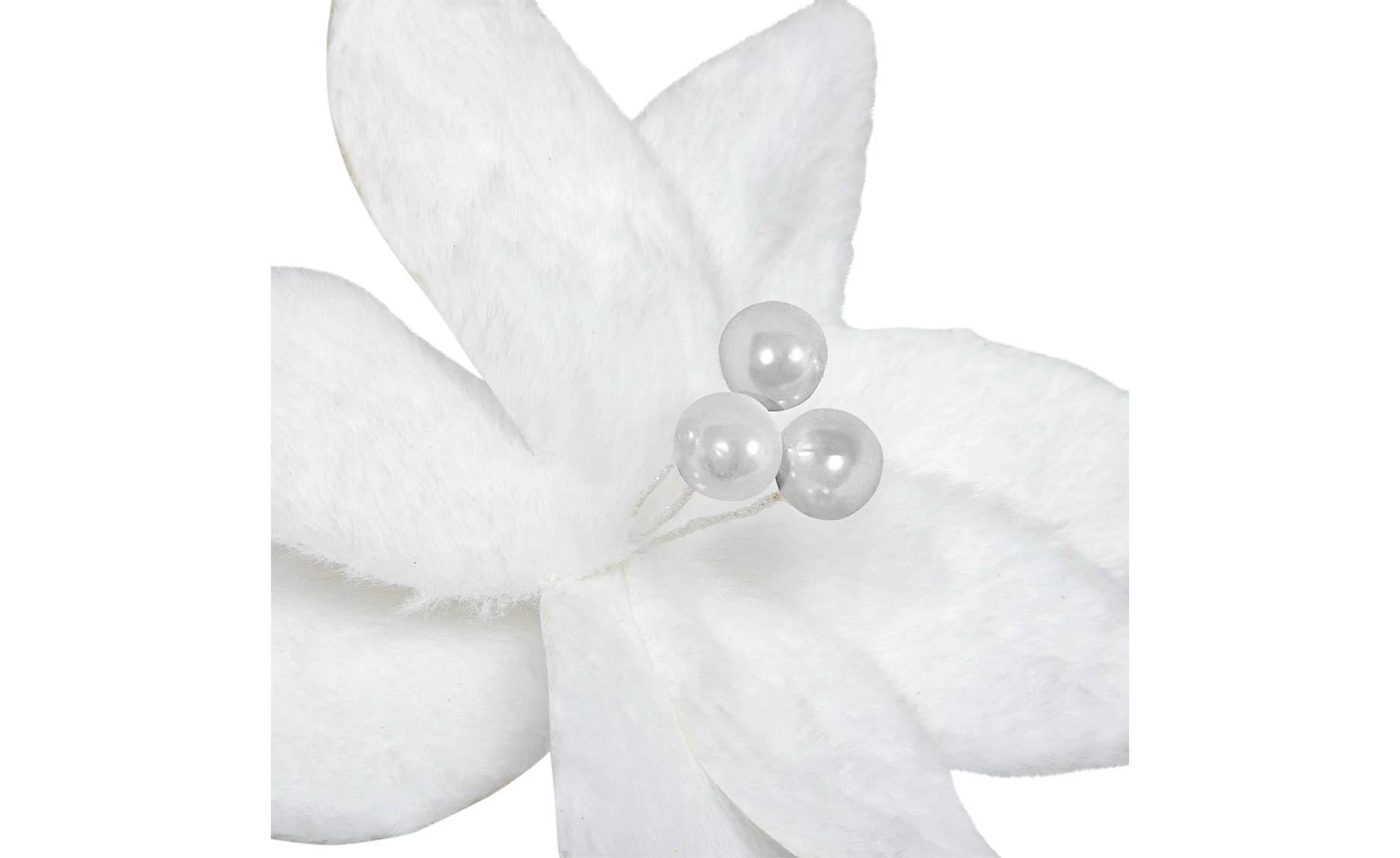 Dekorativni cvet Poinsettia 25 cm white