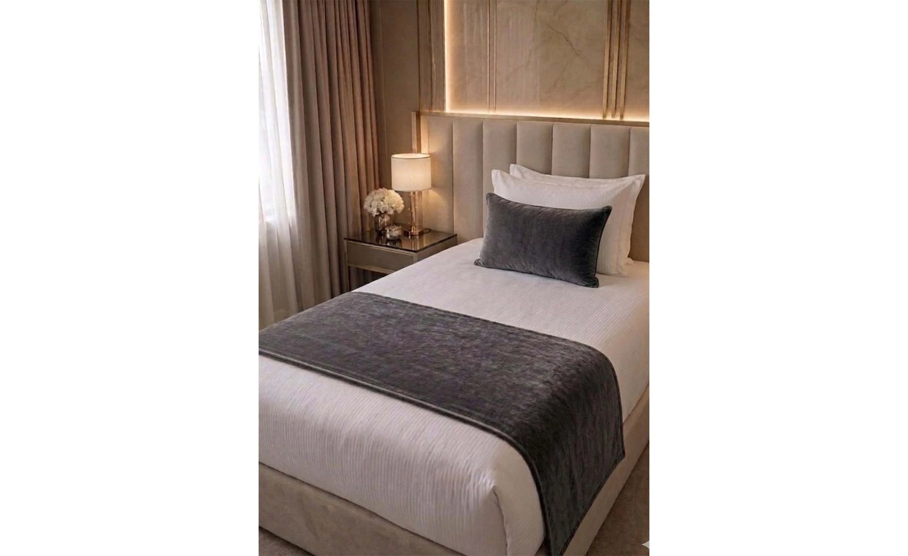 Deko traka za krevet 55x150cm siva