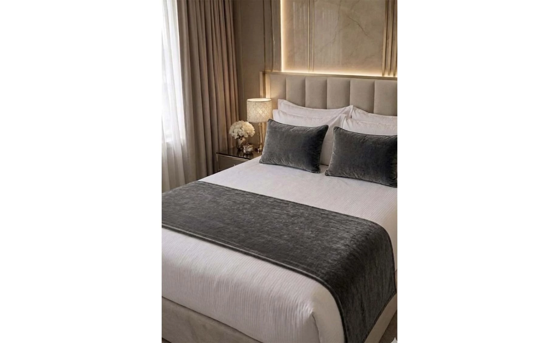 Deko traka za krevet 55x150cm siva