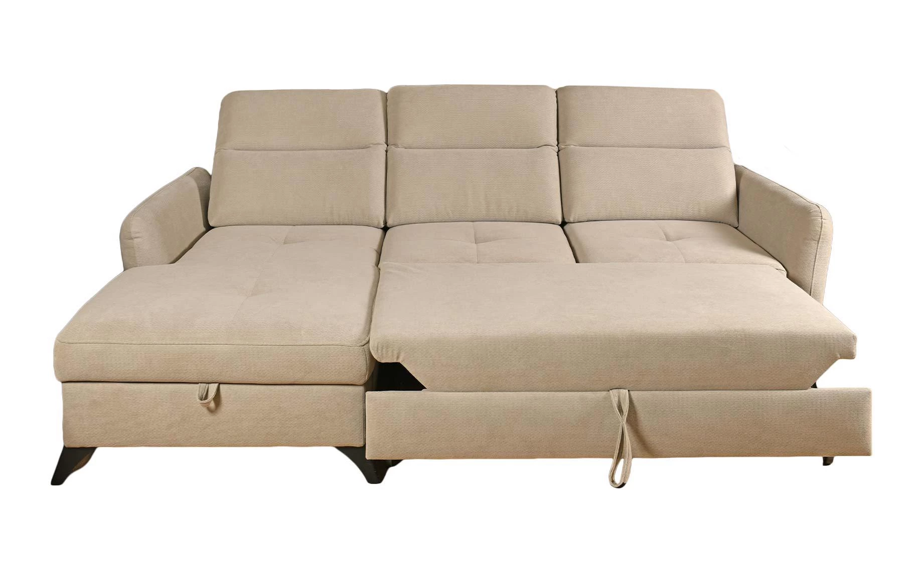 Talia ugaona garnitura sa ležajem i prostorom za odlaganje 238x167x74/95 cm cappuccino leva