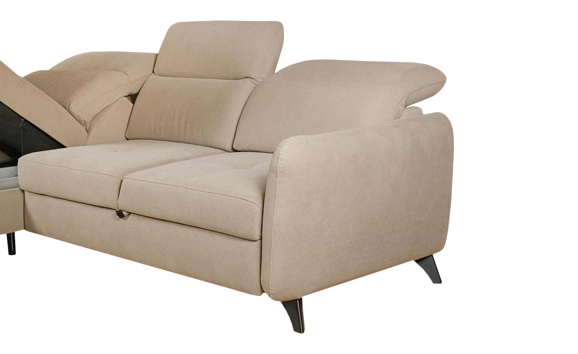 Talia ugaona garnitura sa ležajem i prostorom za odlaganje 238x167x74/95 cm cappuccino leva