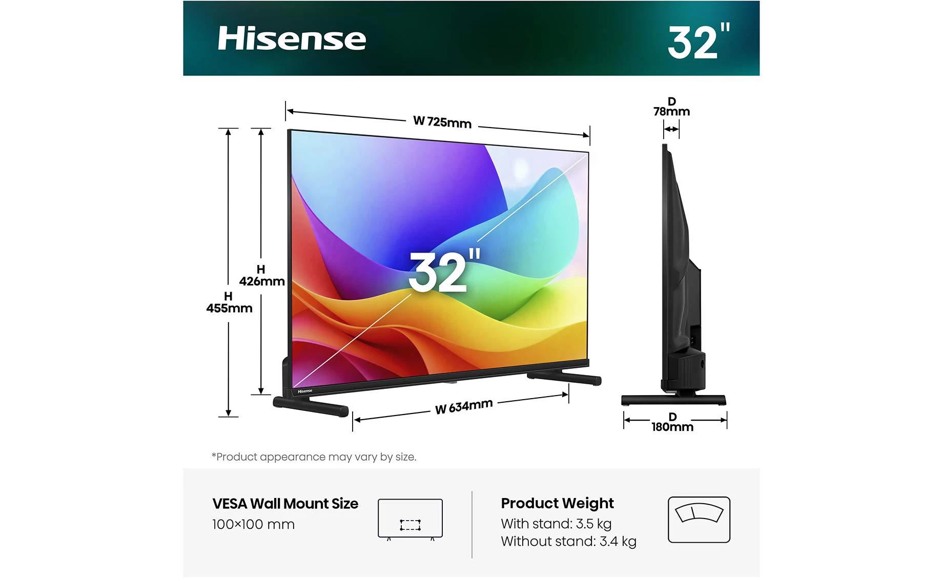 Hisense 32A5S (32"/80cm) FHD QLED VIDAA Smart TV Dolby Atmos
