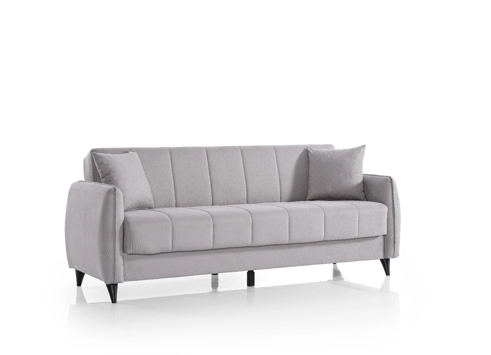Metz trosjed s ležajem i spremnikom 206x84x87 cm sivi