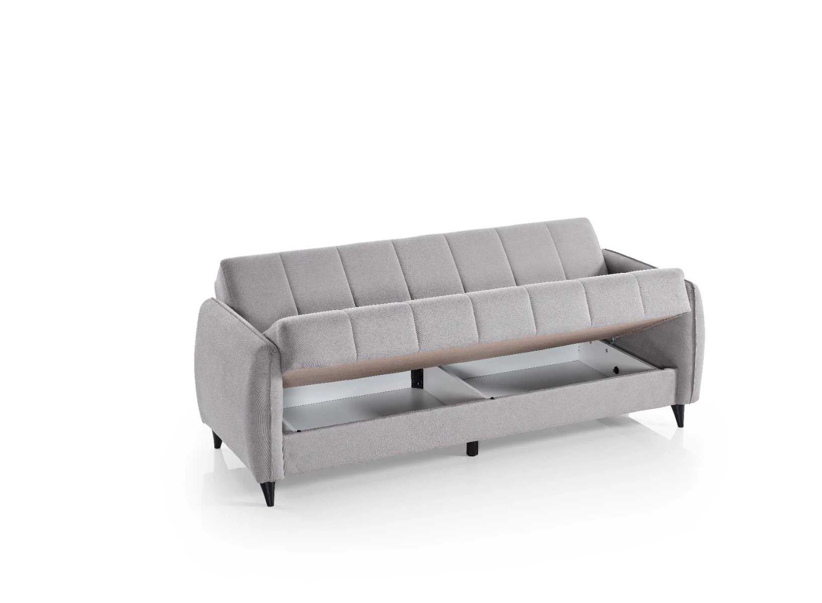 Metz trosjed s ležajem i spremnikom 206x84x87 cm sivi