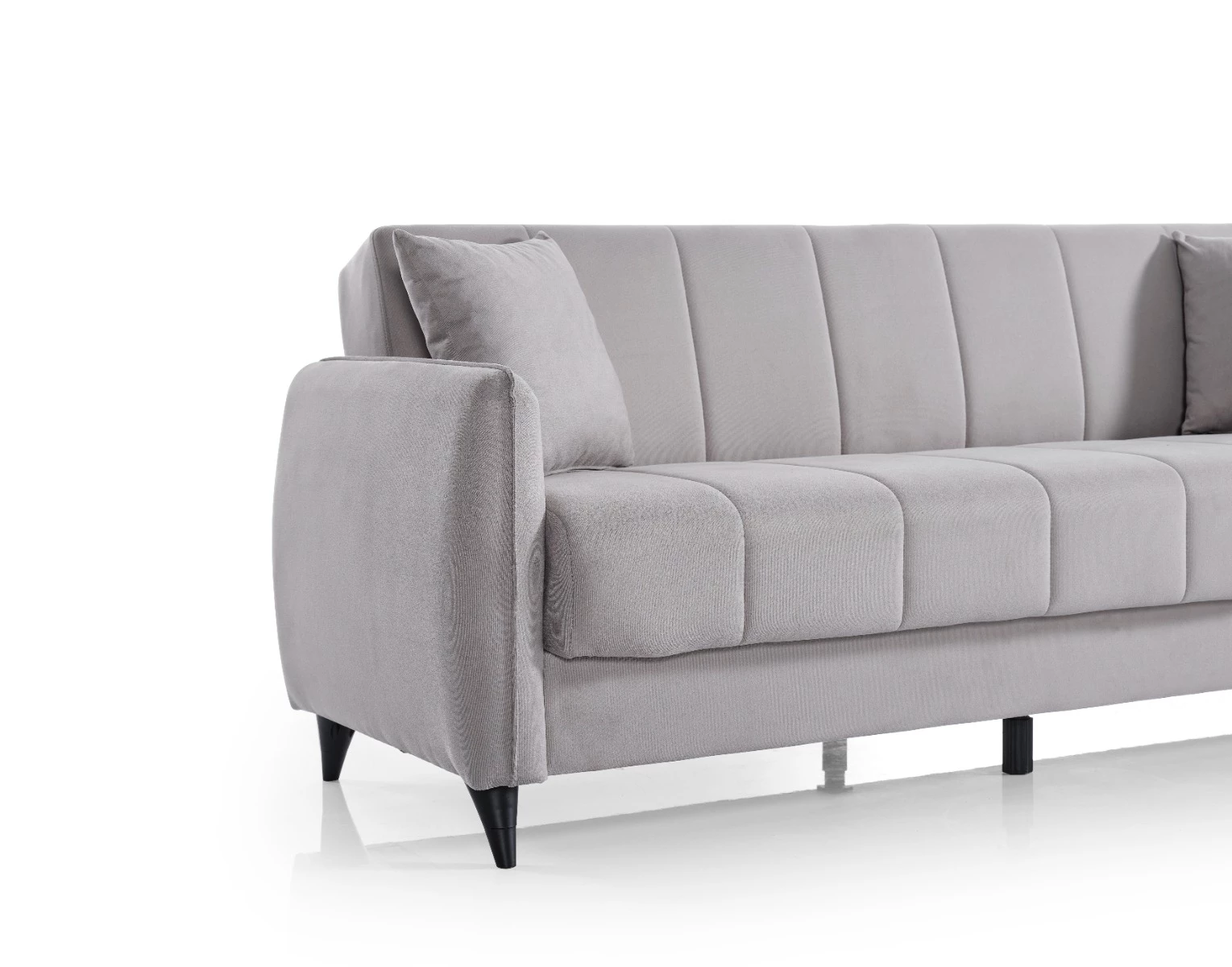 Metz trosjed s ležajem i spremnikom 206x84x87 cm sivi