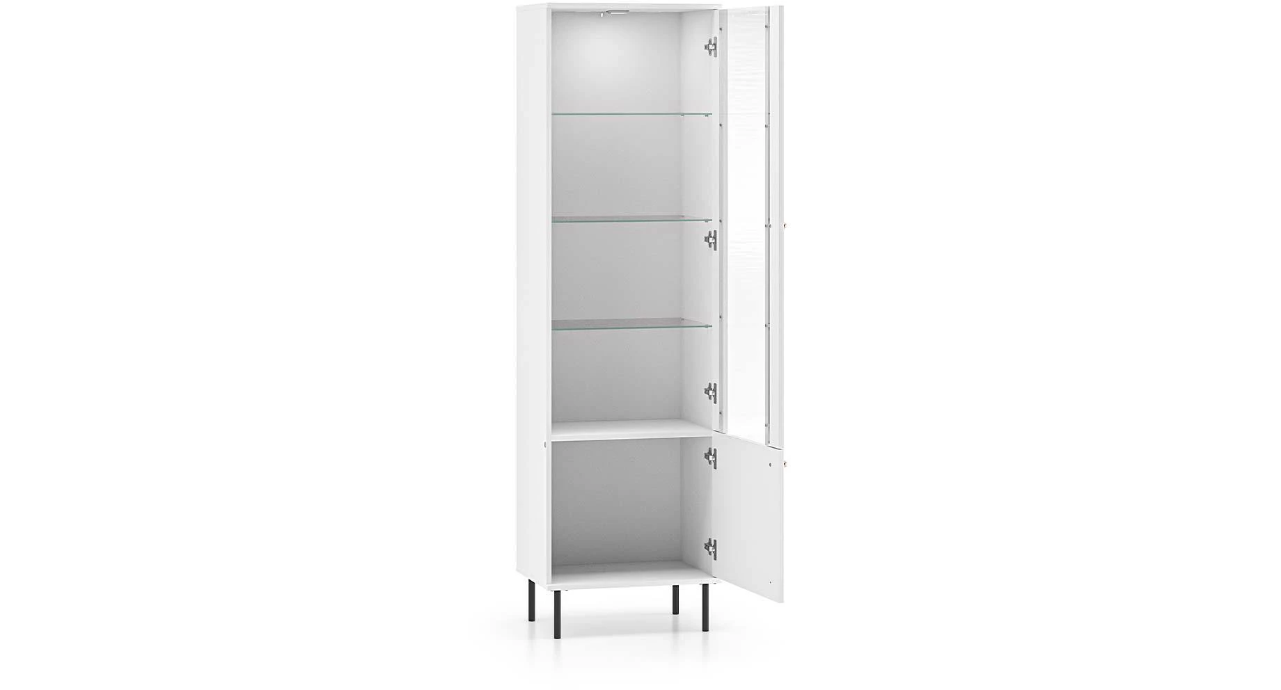 Tala uska vitrina 55x40x190 cm bela