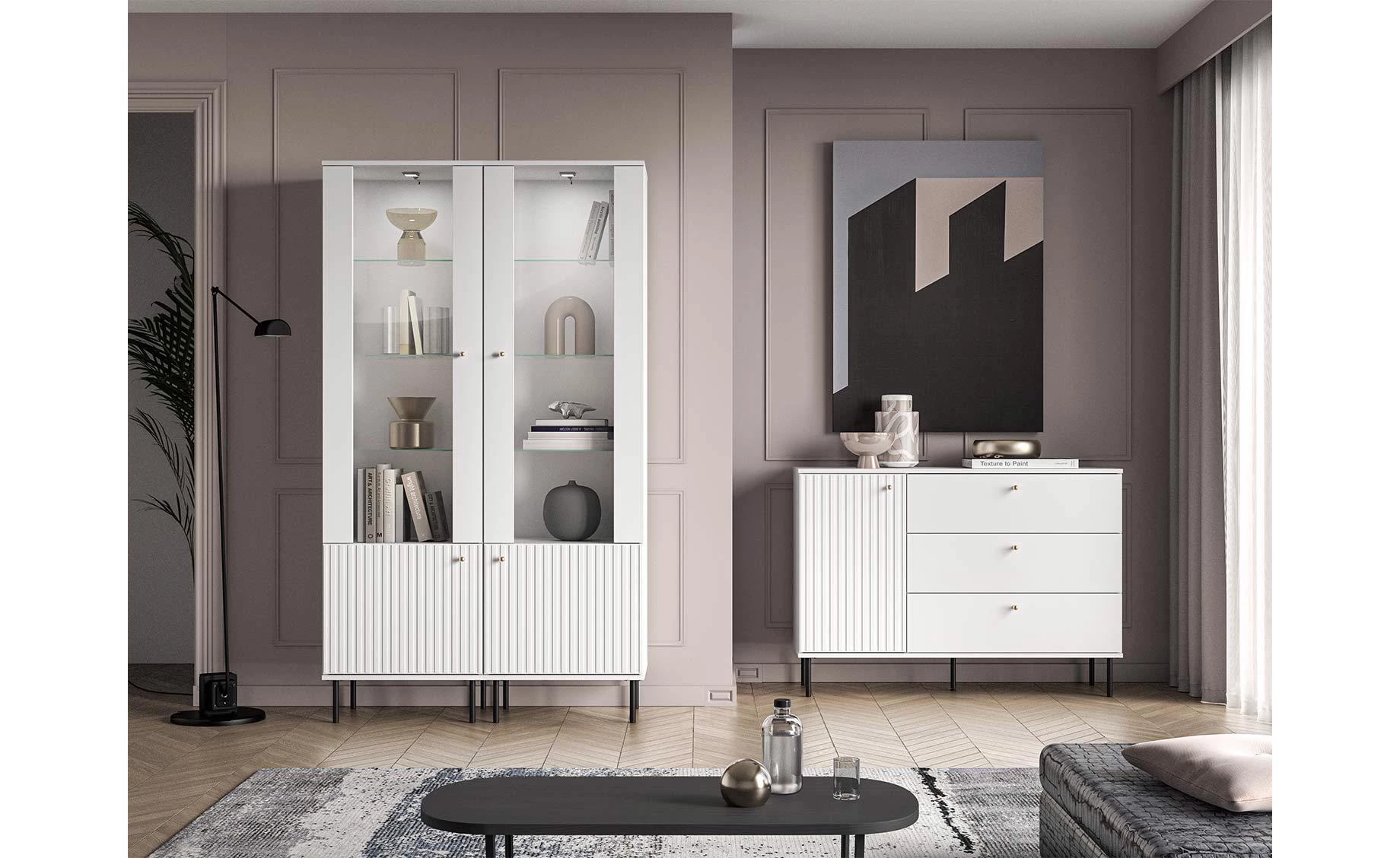 Tala uska vitrina 55x40x190 cm bela