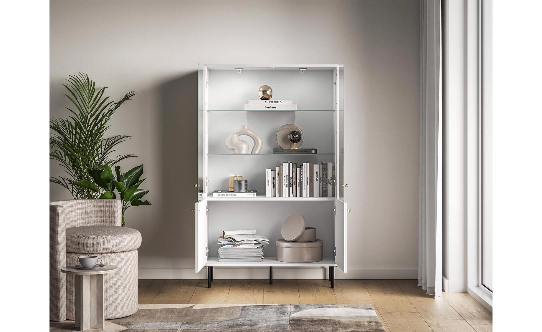 Tala vitrina 92x40x151 cm bela