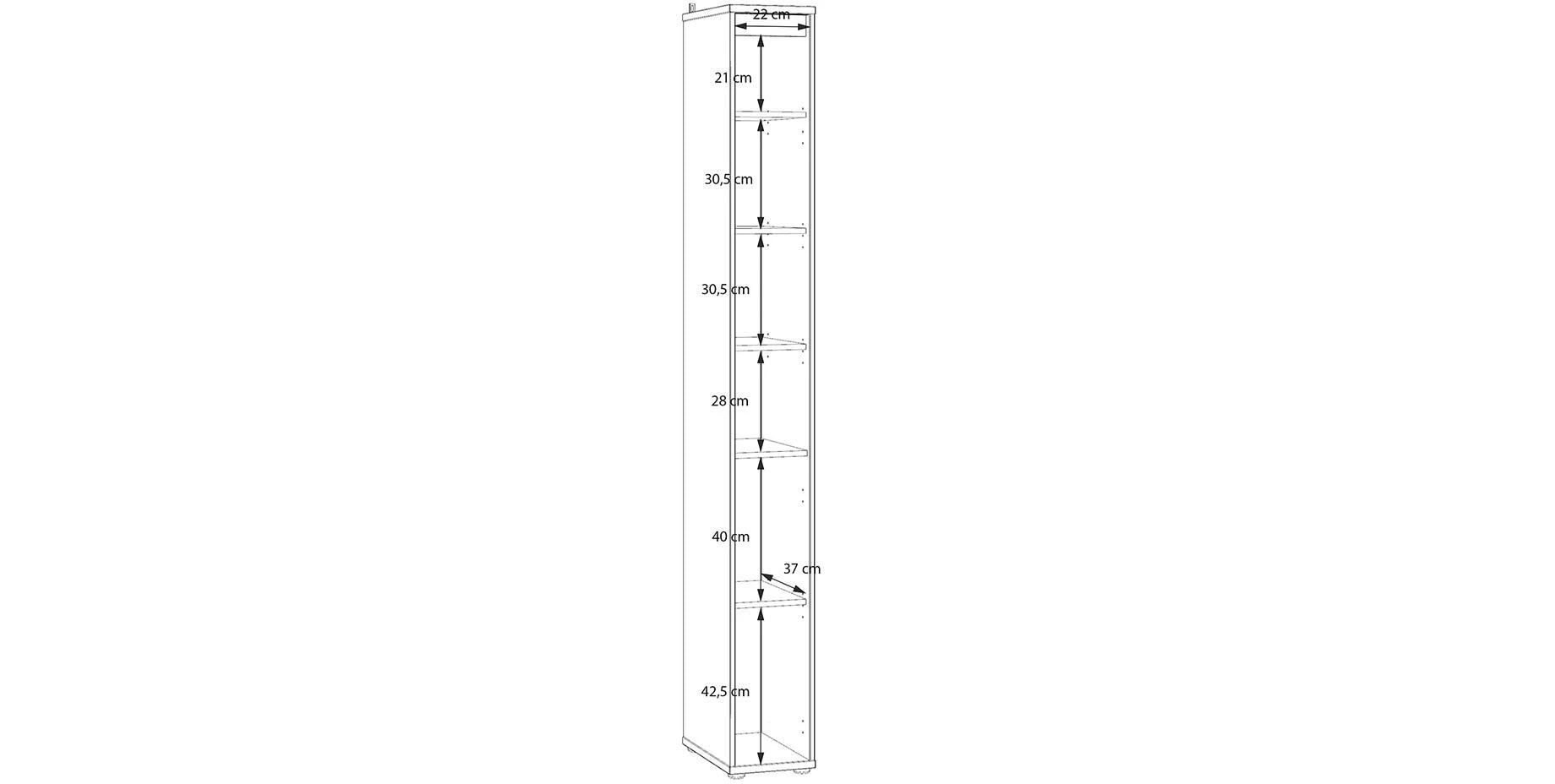 Mimatte polica sa rasvetom 25x42x211 cm natur