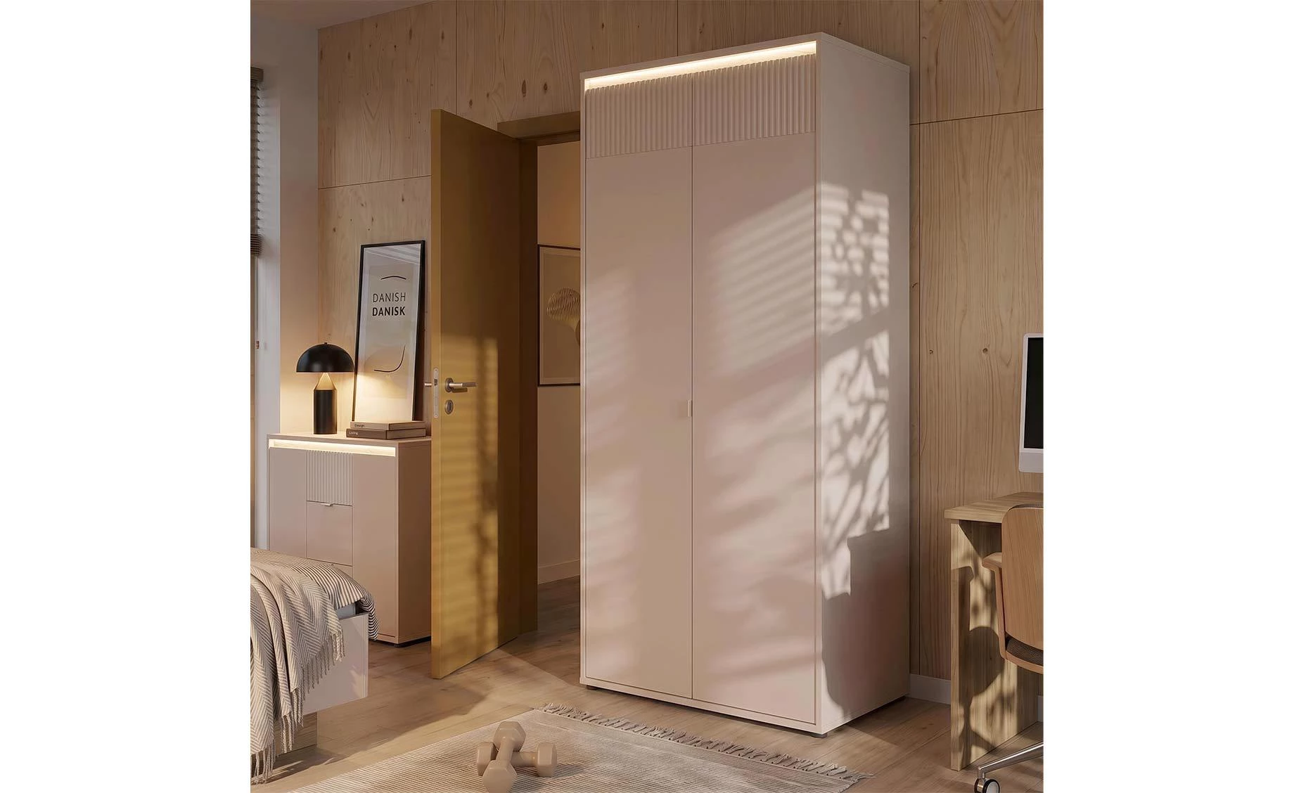 Mimatte ormar sa rasvetom 93x52x211 cm kašmir