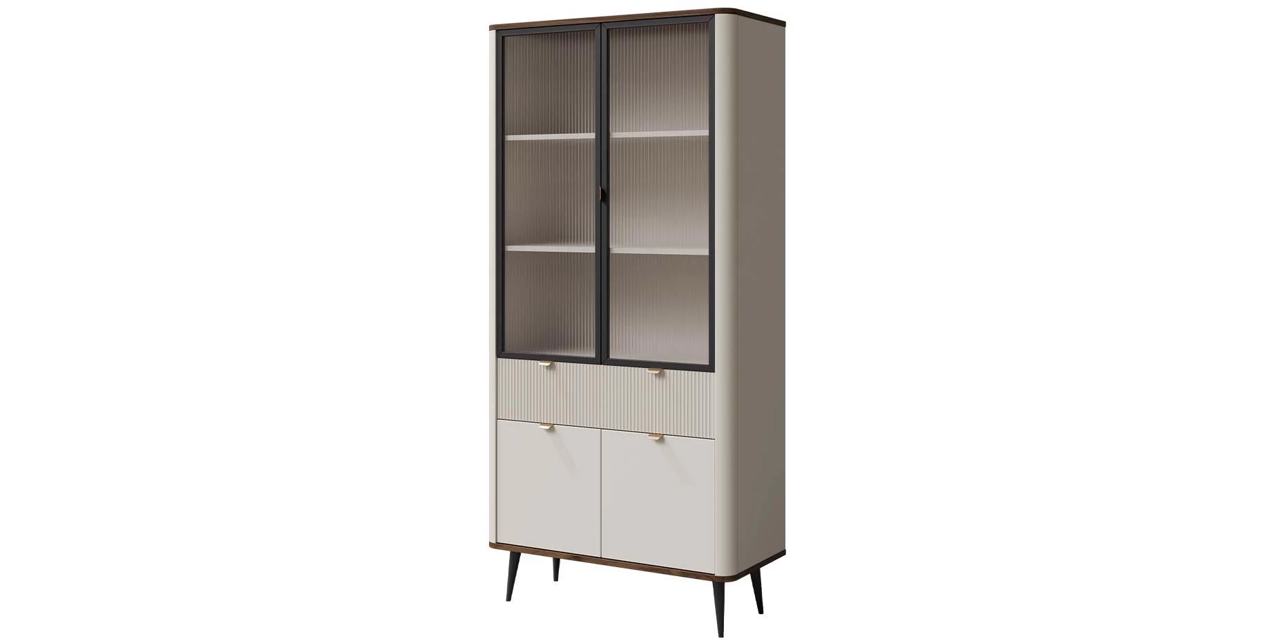 Marly vitrina 90x40x191 cm bež/orah