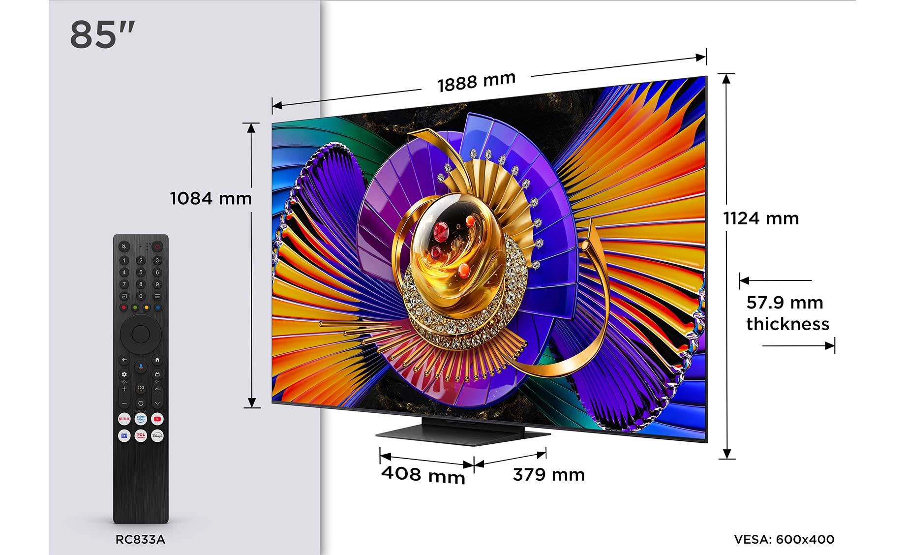 TCL 85C7L 85"(215cm) 4K UHD SQD-Mini LED Google TV
