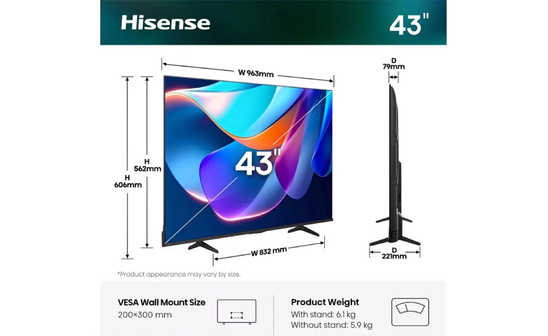 Hisense 43A6S 43"(109cm) 4K UHD LED smart televizor