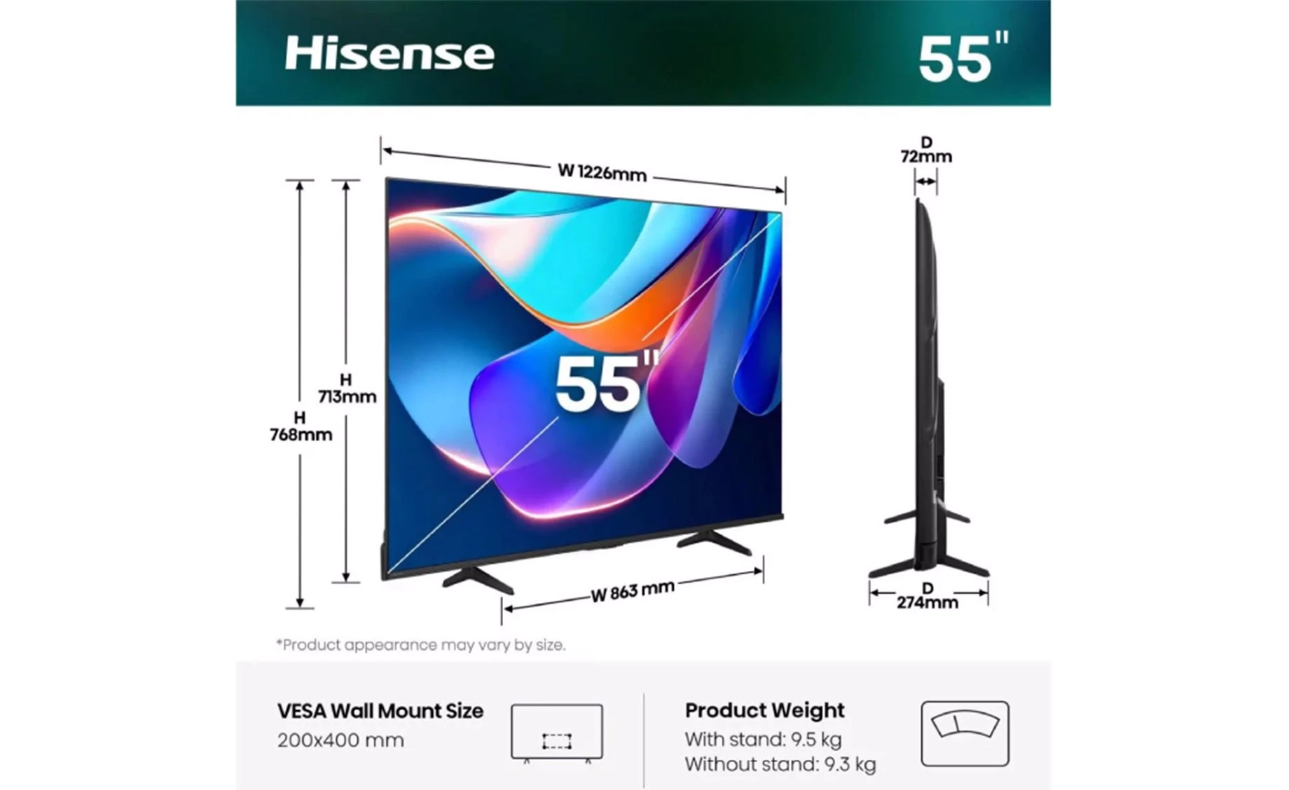 Hisense 55A6S 55"(140 cm) 4K UHD LED smart televizor
