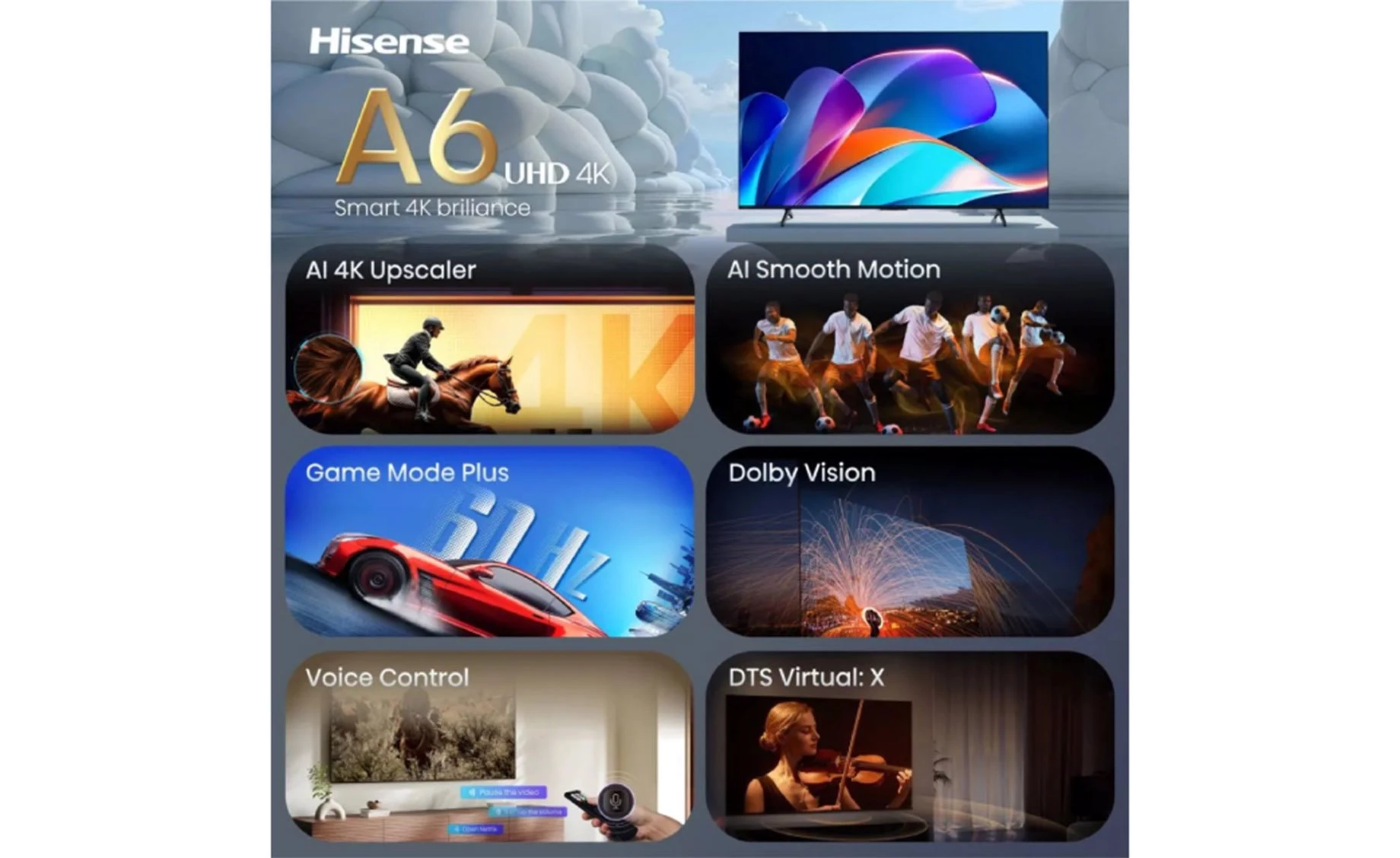 Hisense 65A6S 65"(165 cm) 4K UHD smart televizor