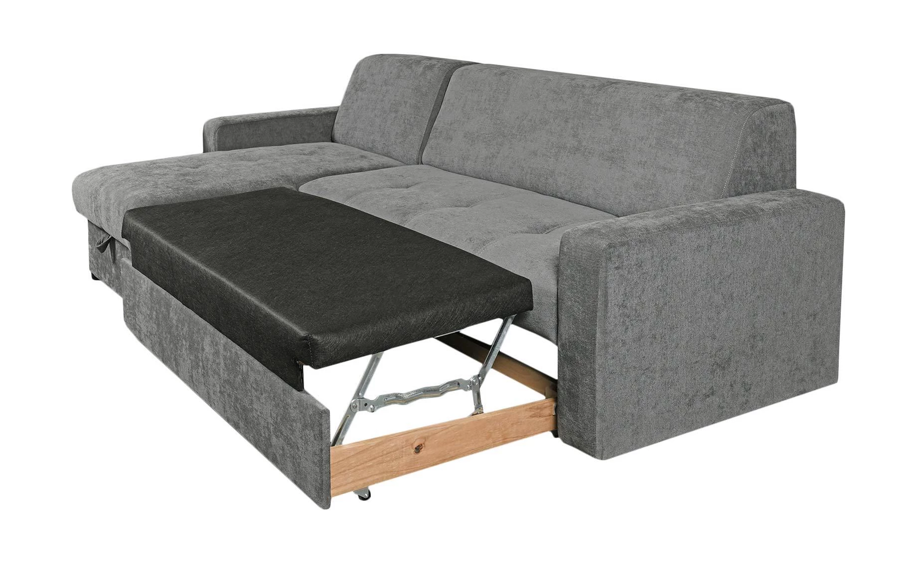 Sion ugaona garnitura sa ležajem i prostorom za odlaganje 230x150x81 cm siva univerzalna