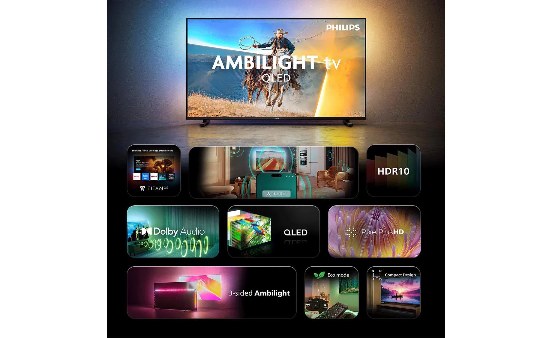 Philips 32PQS6901 (32"/80cm) Full HD Qled Ambilight Titan OS Smart TV