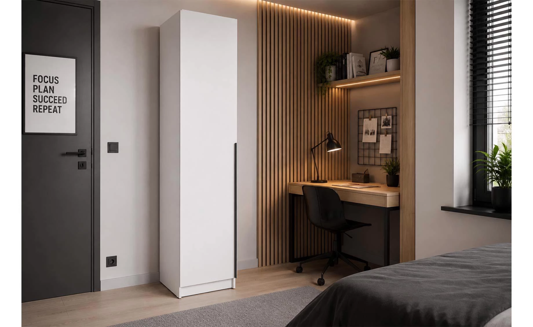 Riva otklopni ormar 50x42x245 cm bela