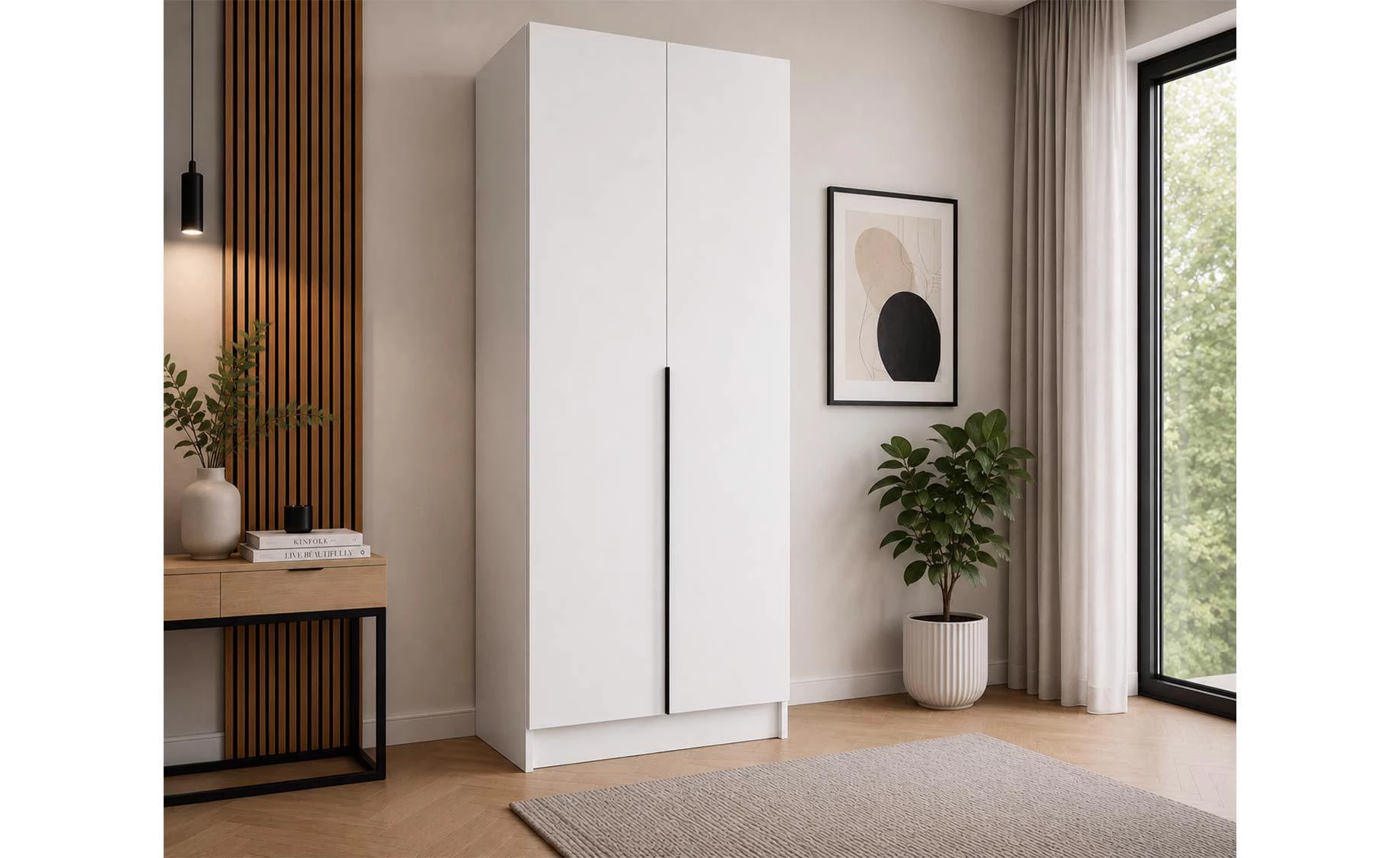 Riva otklopni ormar 100x42x245 cm bela