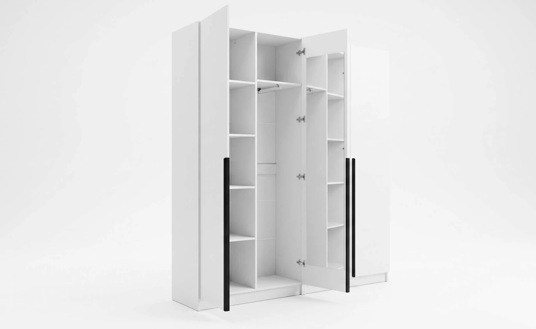 Riva otklopni ormar 100x42x245 cm bela