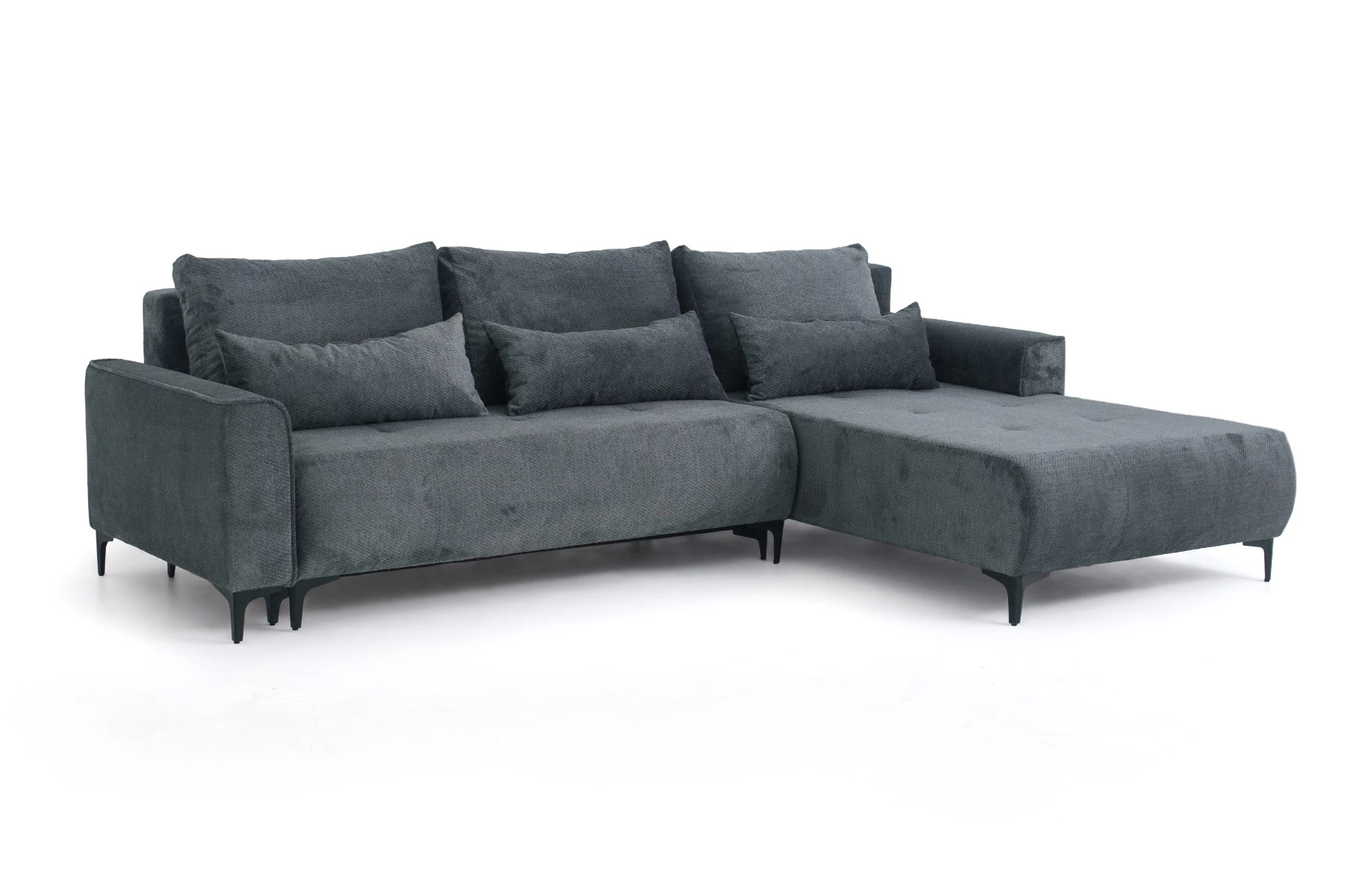 Primero ugaona garnitura sa ležajem 280x190x88 cm tamno siva univerzalna
