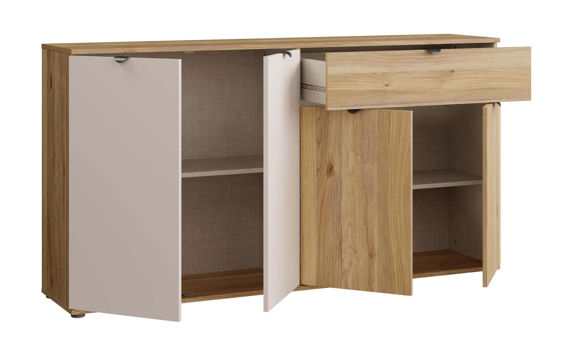 Sumica komoda 159,3x34,8x84 cm mauvella hrast/pesak