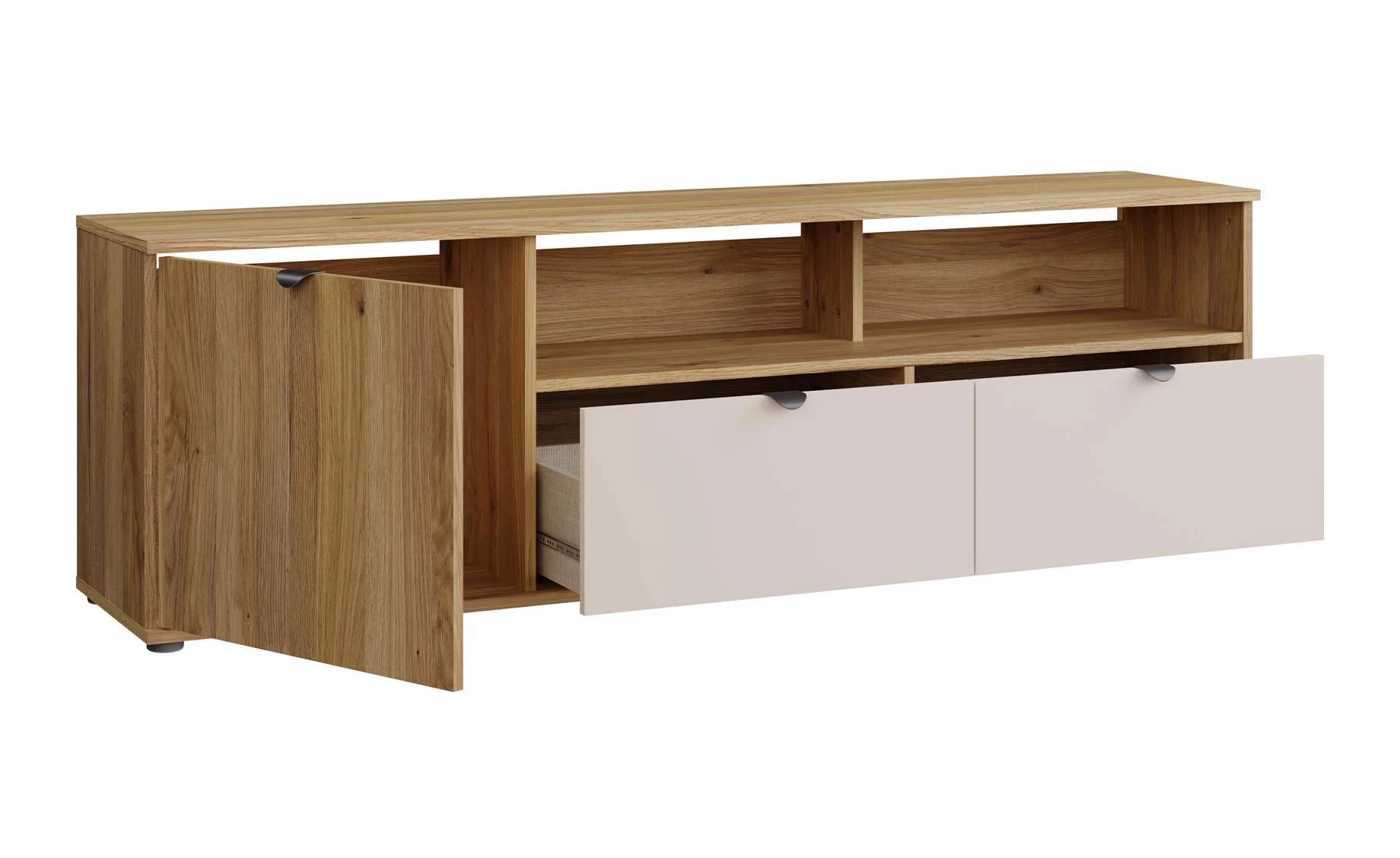 Sumica TV komoda 159,6x34,8x49,7 cm mauvella hrast/pesak