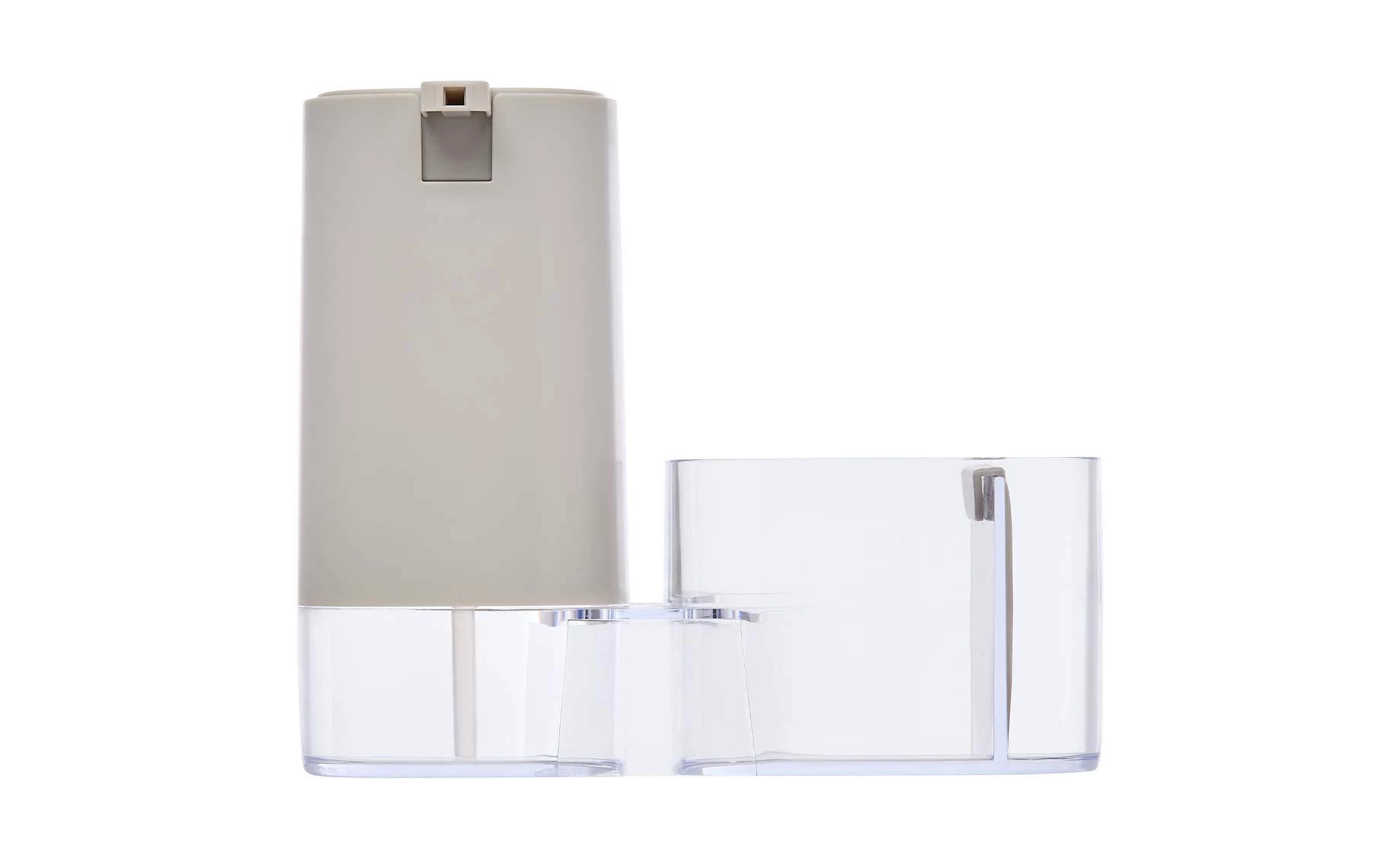 Dispenzer za sapun sa posudom za sudoperu Poly 19 cm sivi