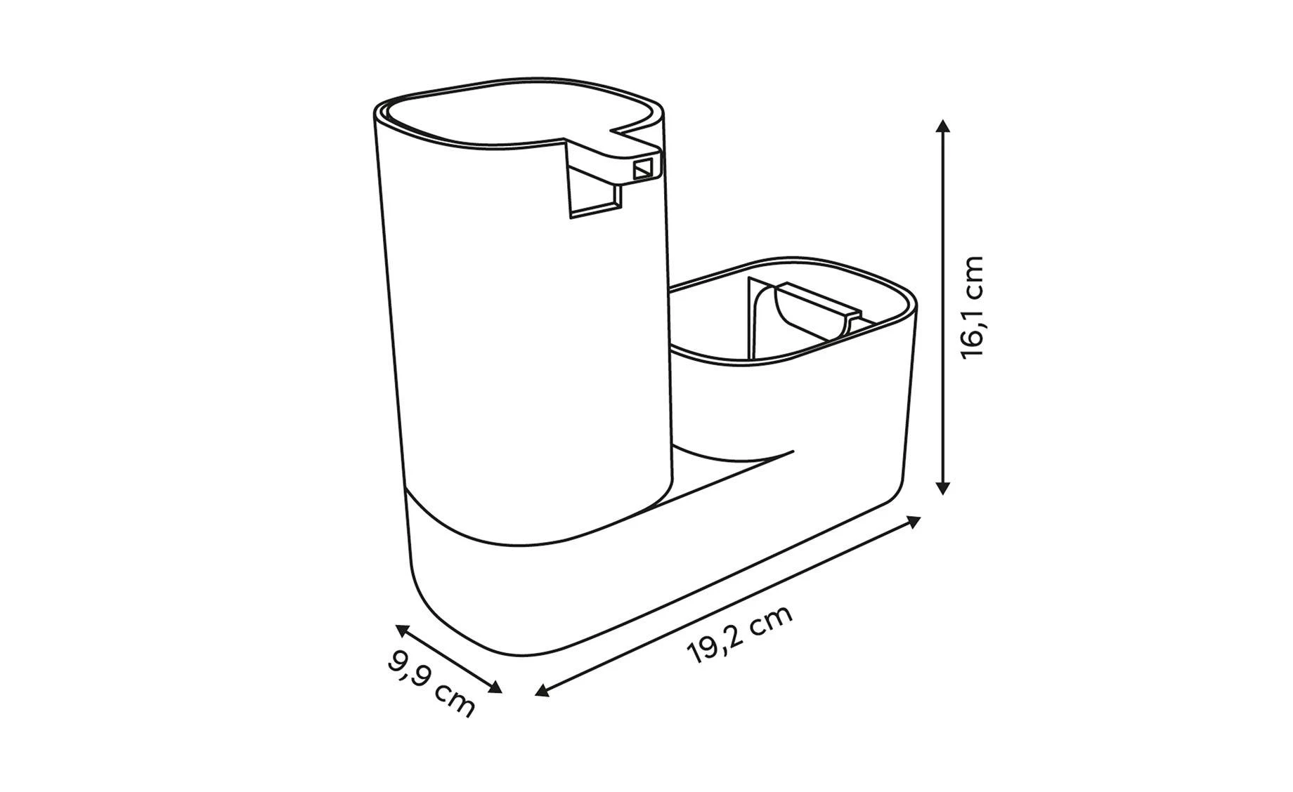 Dispenzer za sapun sa posudom za sudoperu Poly 19 cm sivi