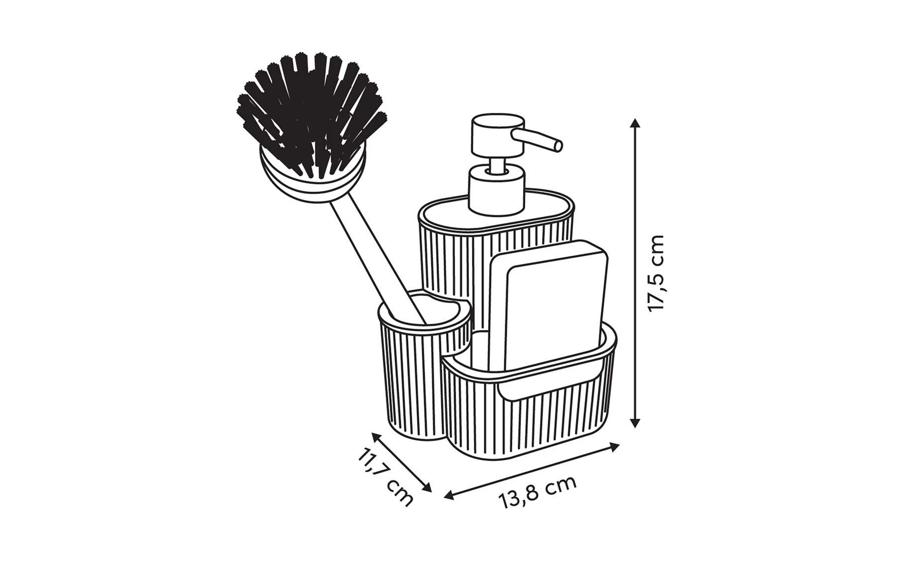 Dispenzer za sapun sa sunđerom i četkom Terra 0,4 l
