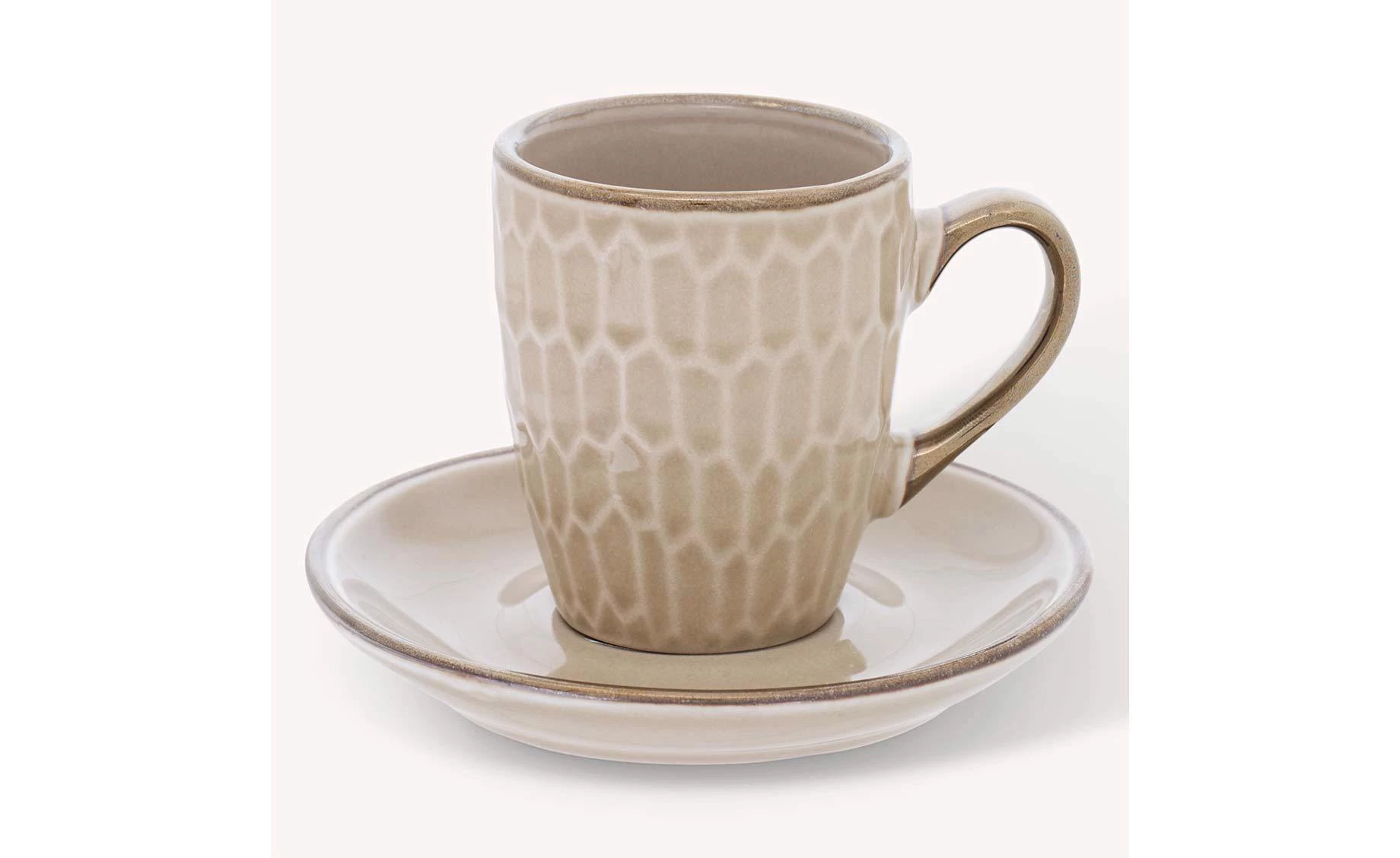 Set espresso šoljica sa tacnama Ella beli