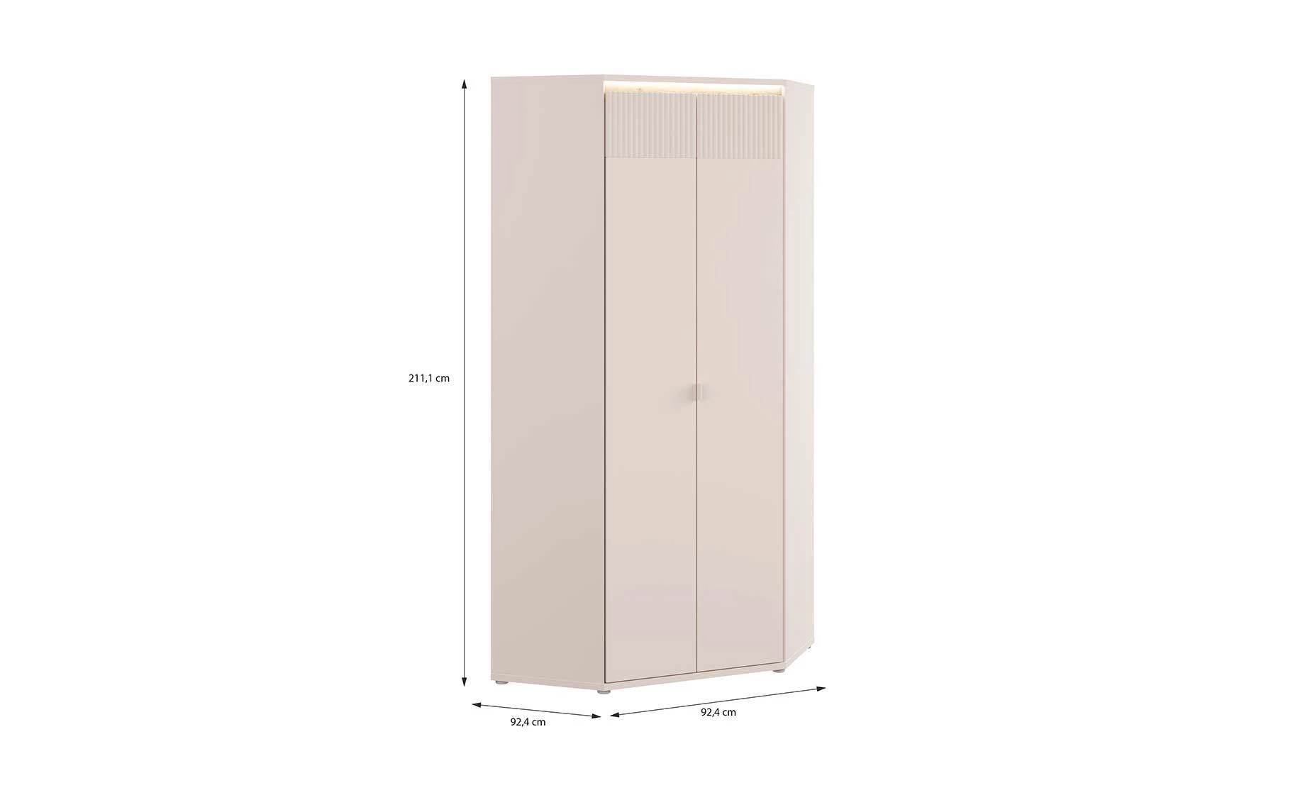 Mimatte ugaoni ormar 92x92x211 cm kašmir/natur