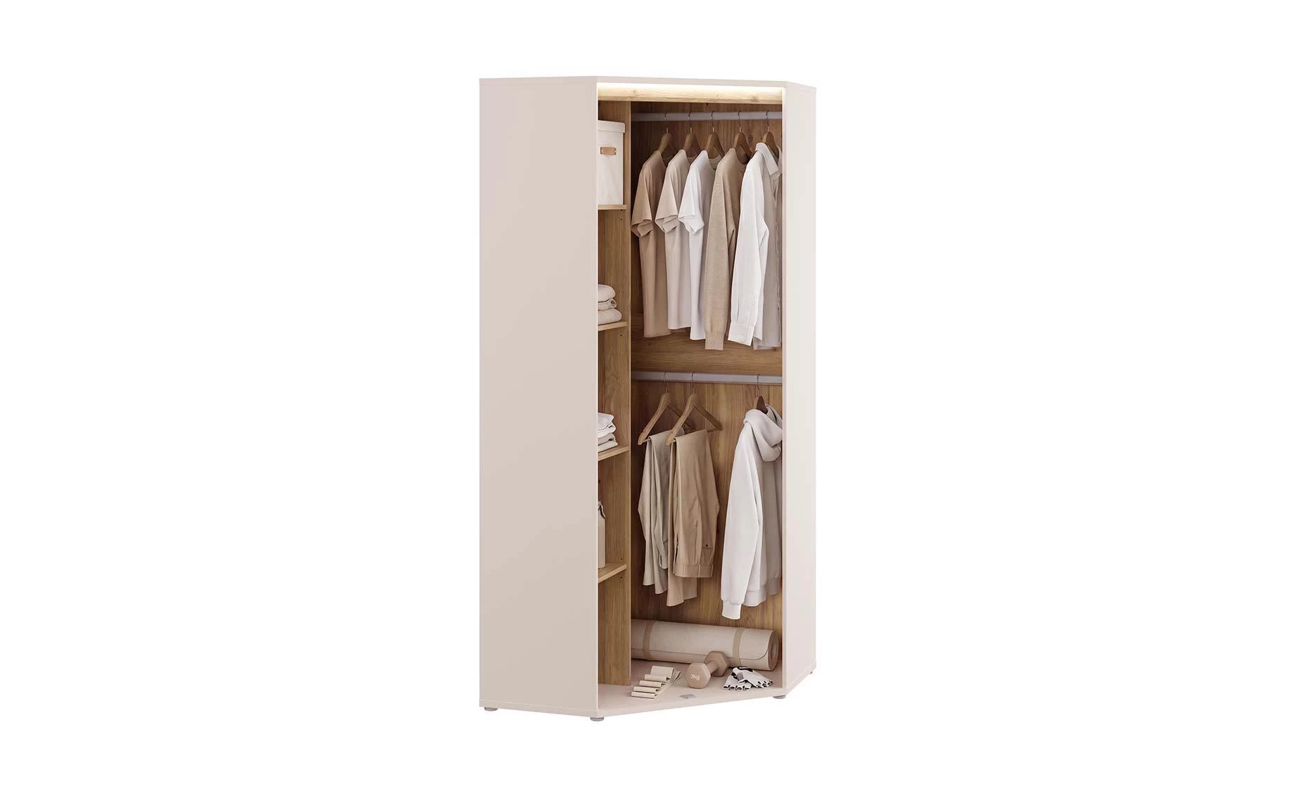 Mimatte ugaoni ormar 92x92x211 cm kašmir/natur