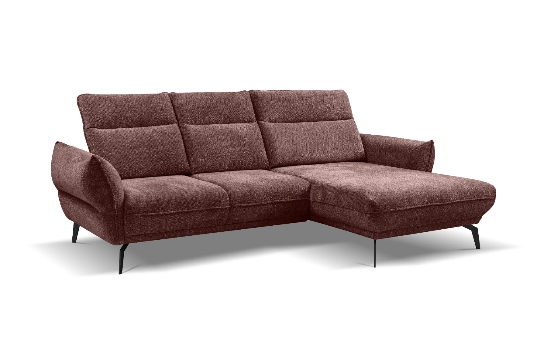 Vini ugaona garnitura sa pomičnim naslonima 265x127x88/105 cm bordo desna