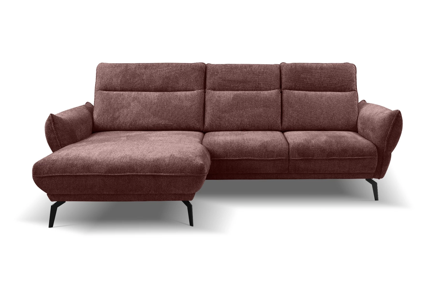 Vini kutna garnitura s pomičnim naslonima 265x127x88/105 cm bordo lijeva