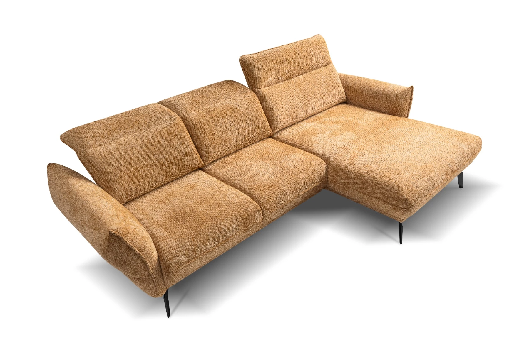 Vini kutna garnitura s pomičnim naslonima 265x127x88/105 cm boja senfa desna