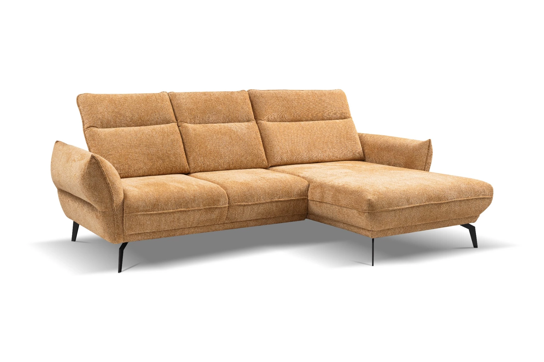 Vini kutna garnitura s pomičnim naslonima 265x127x88/105 cm boja senfa desna