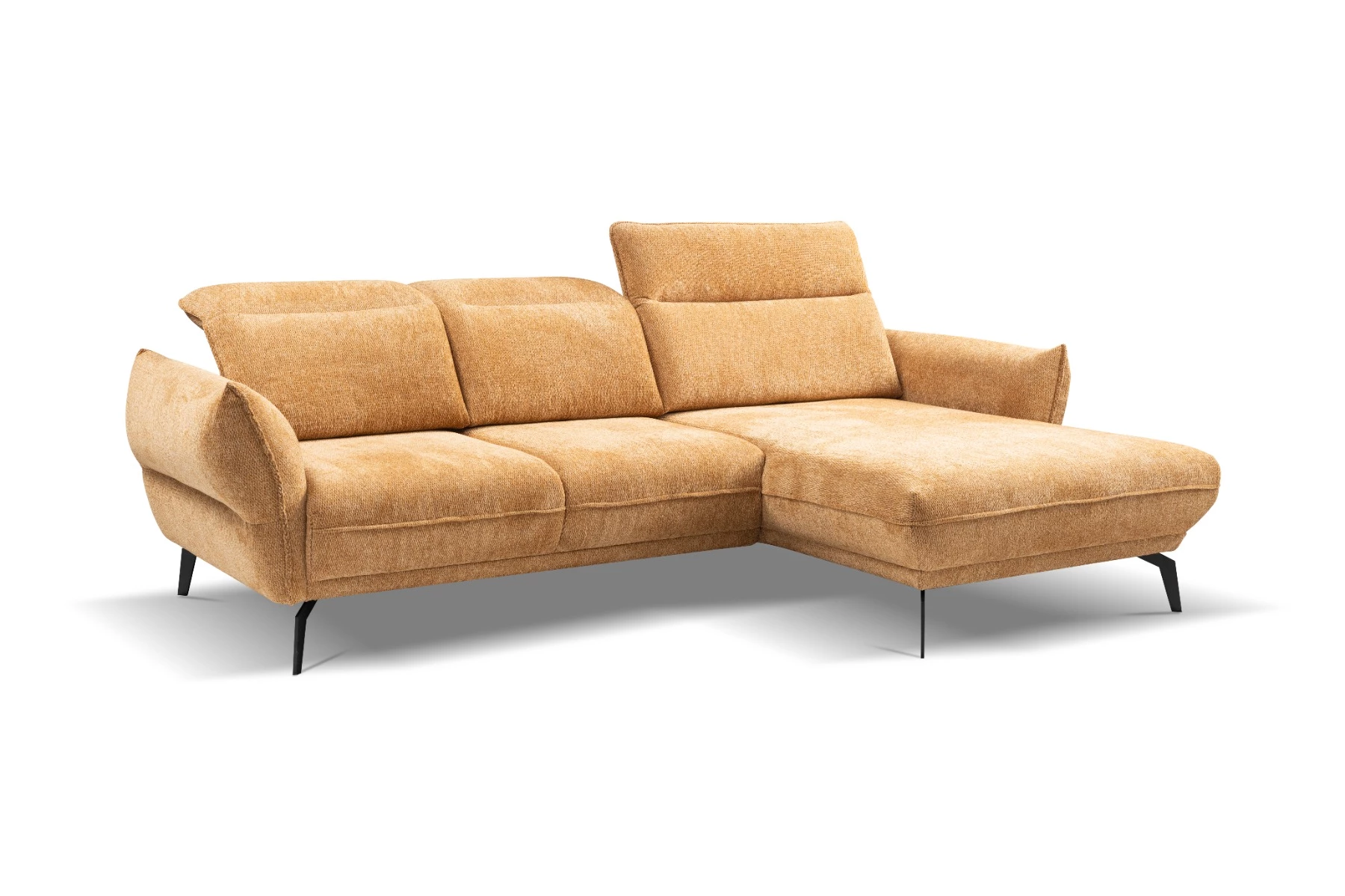 Vini kutna garnitura s pomičnim naslonima 265x127x88/105 cm boja senfa desna